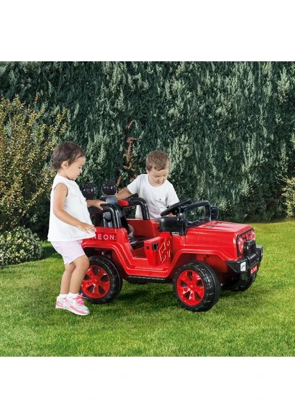 Dolu Neon Uzaktan Kumandalı Akülü Araba 12 V Kırmızı 