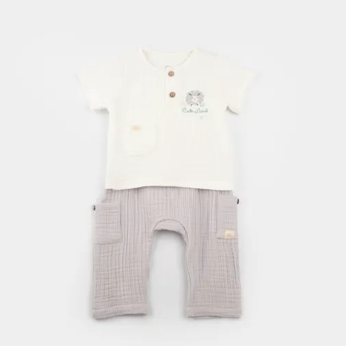 BİBABY Unisex 2Li Takım Lamb Friends Gri