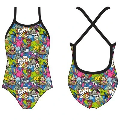 TURBO Kız Çocuk Mayo LOKI-COMIC Blue Sky