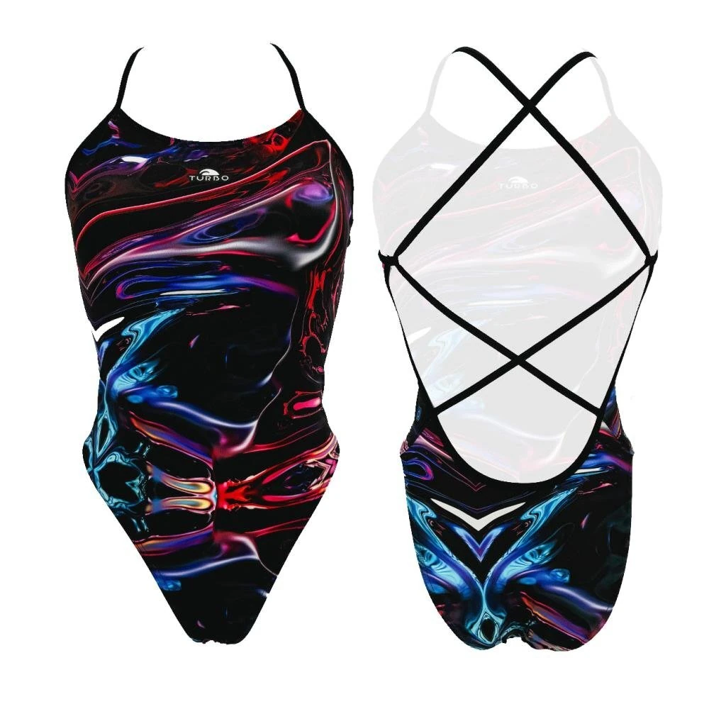 TURBO KADIN MAYO PATTERN 'SIRENE' WATER SOUL Black