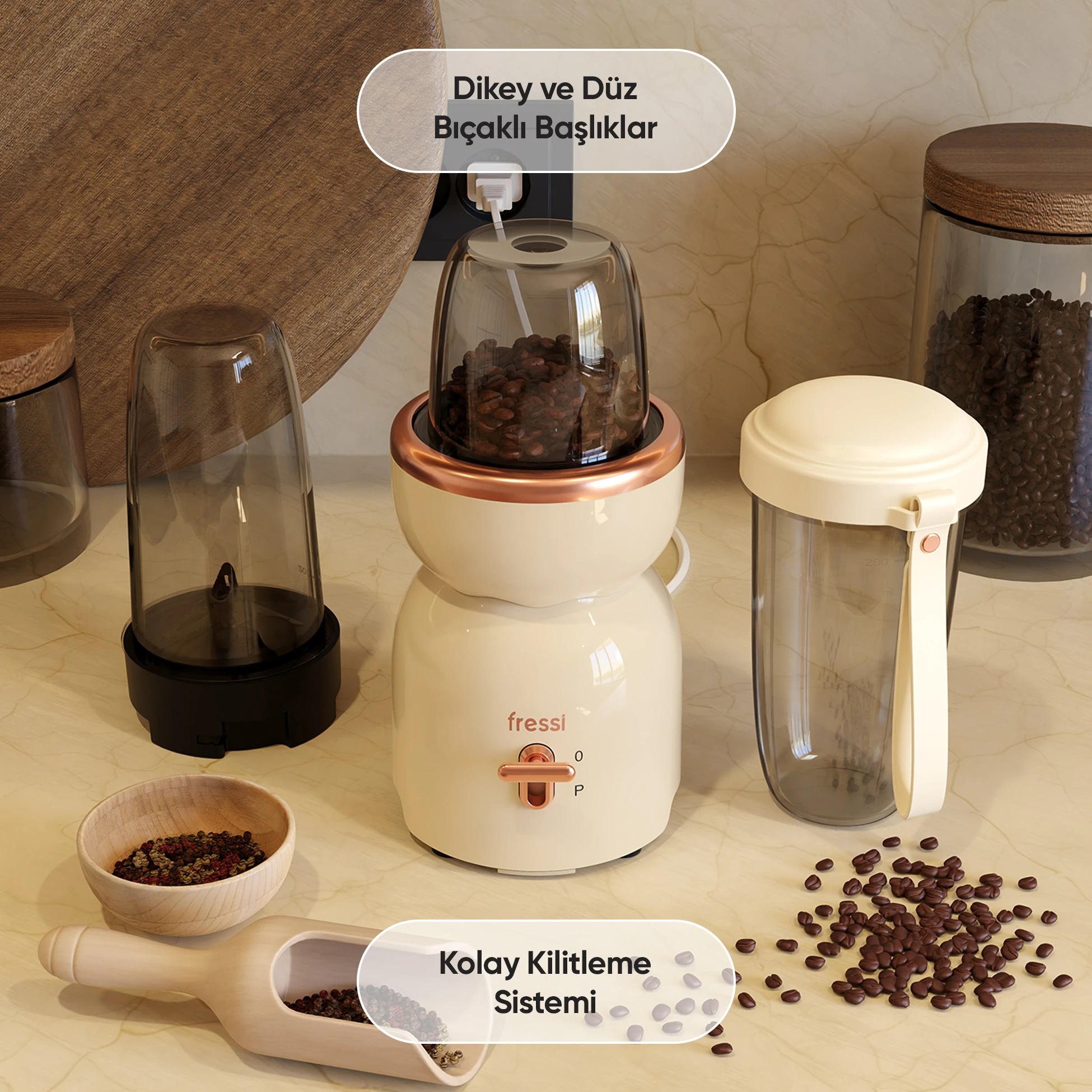 Öğütücülü Çift Şişeli Smoothie Blender Seti 400W FR-SBL21 İntenssio