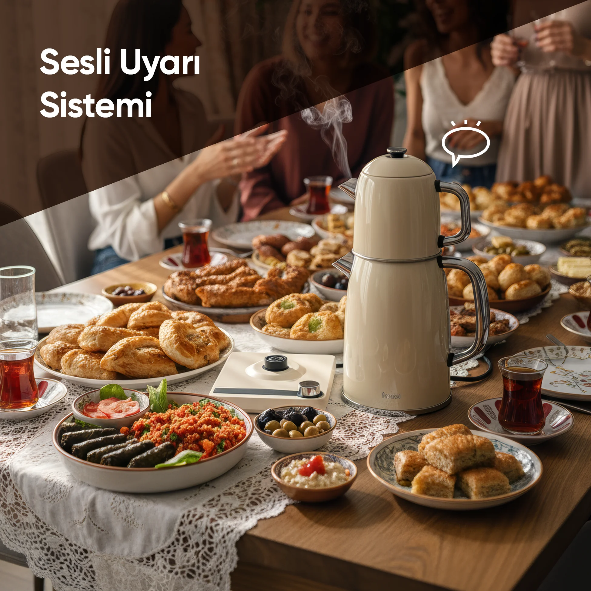 FR-CM26 Lavena Dijital Standlı Çay Makinesi 2 In 1 Çelik Su Isıtıcı