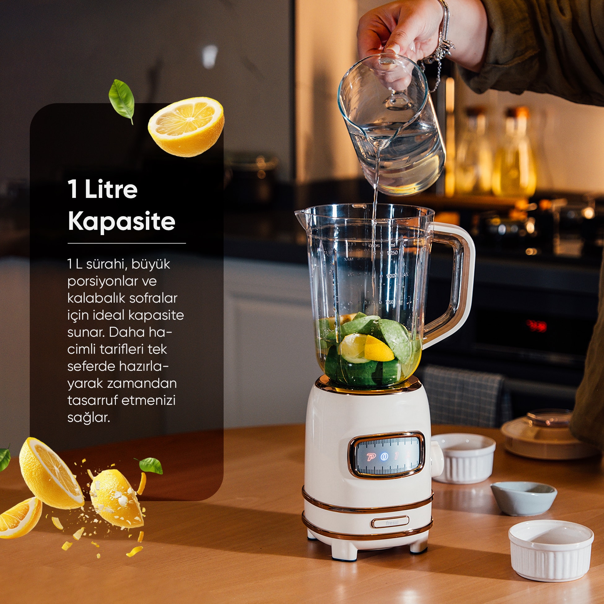 FR-BL01 Retroblend Blender Seti Öğütücülü Smoothie Şişeli Blender 1,0L
