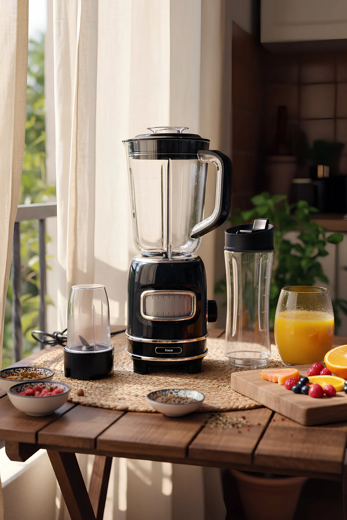 Kişisel Blender Seti Öğütücülü Smoothie Şişeli Blender 1,0 Litre Blendir Seti Fr-bl01 Retroblend