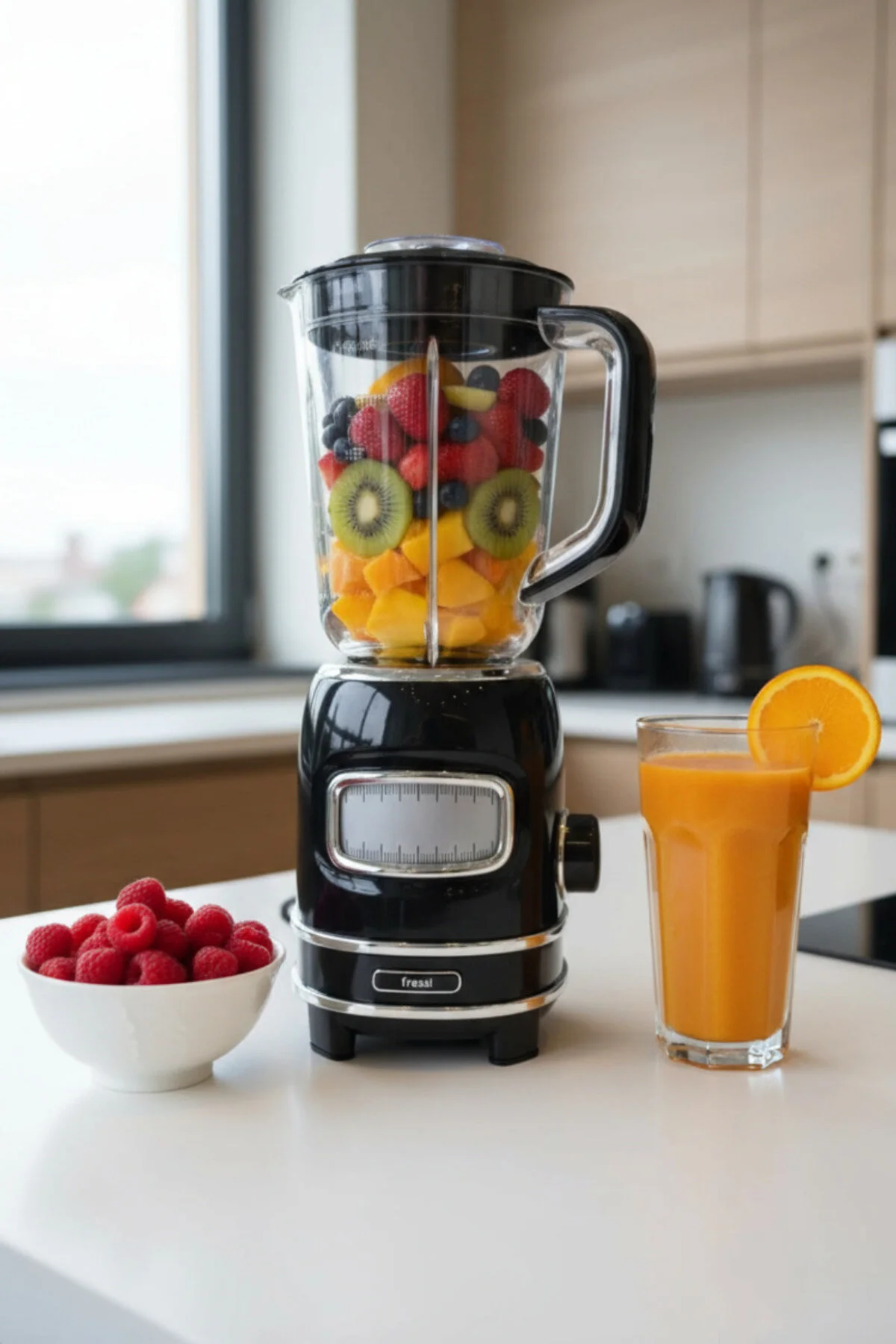 Kişisel Blender Seti Öğütücülü Smoothie Şişeli Blender 1,0 Litre Blendir Seti Fr-bl01 Retroblend