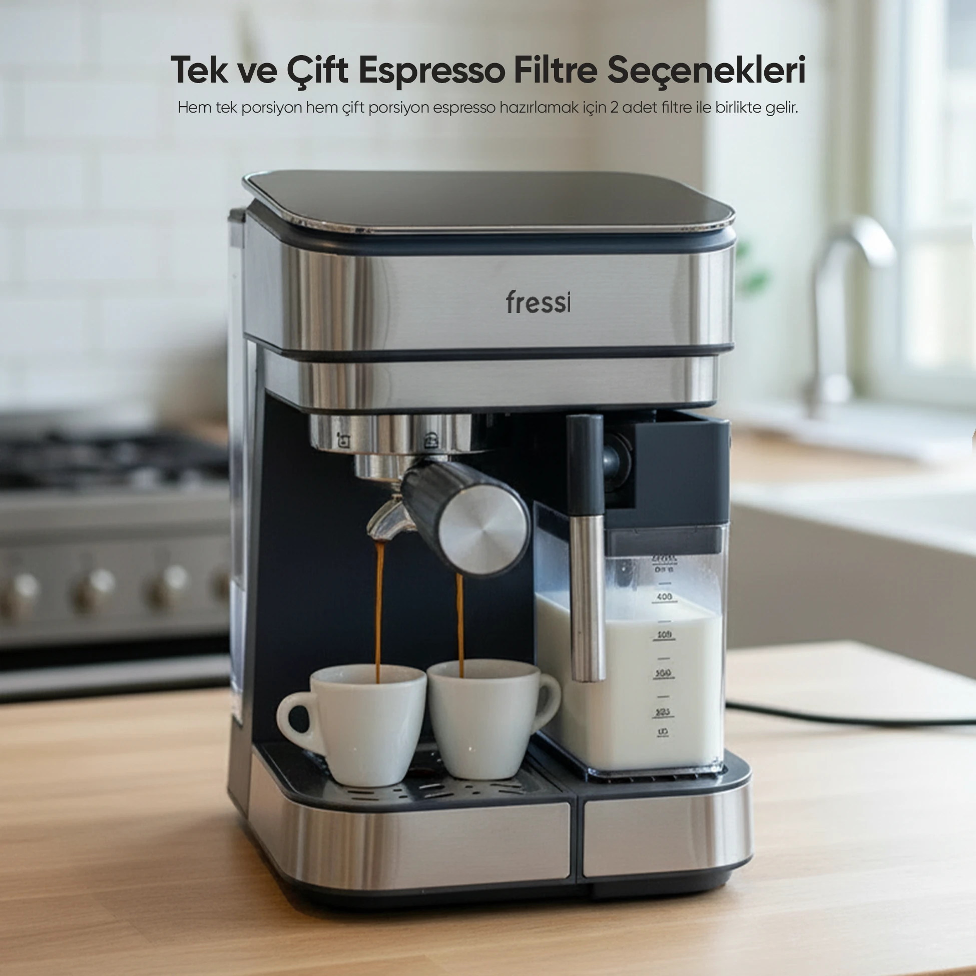 EM-02 Urban 1,5L 20Bar Tam Otomatik Kahve Lacivert Espresso Makinesi