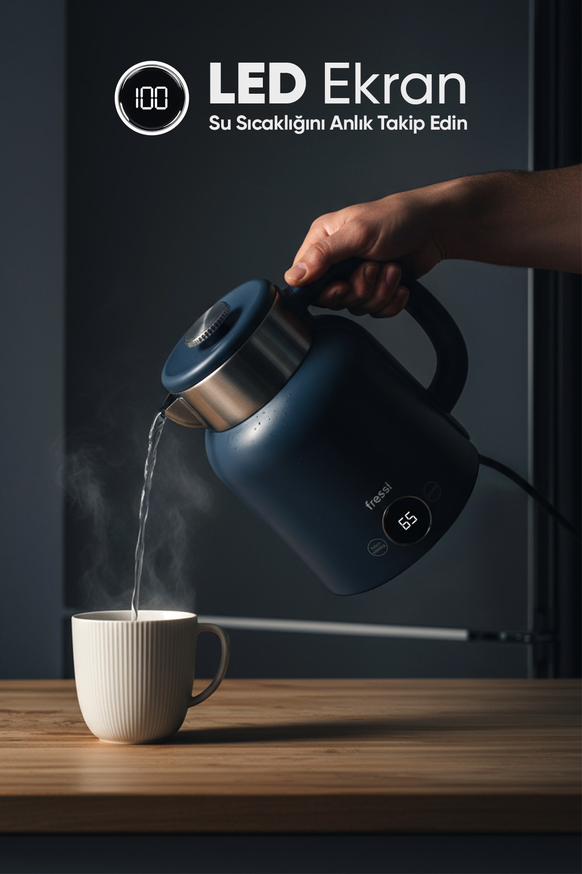 Elektrikli Su Isıtıcı Kettle 1.5 L Çelik Hazne KT-01 Urban
