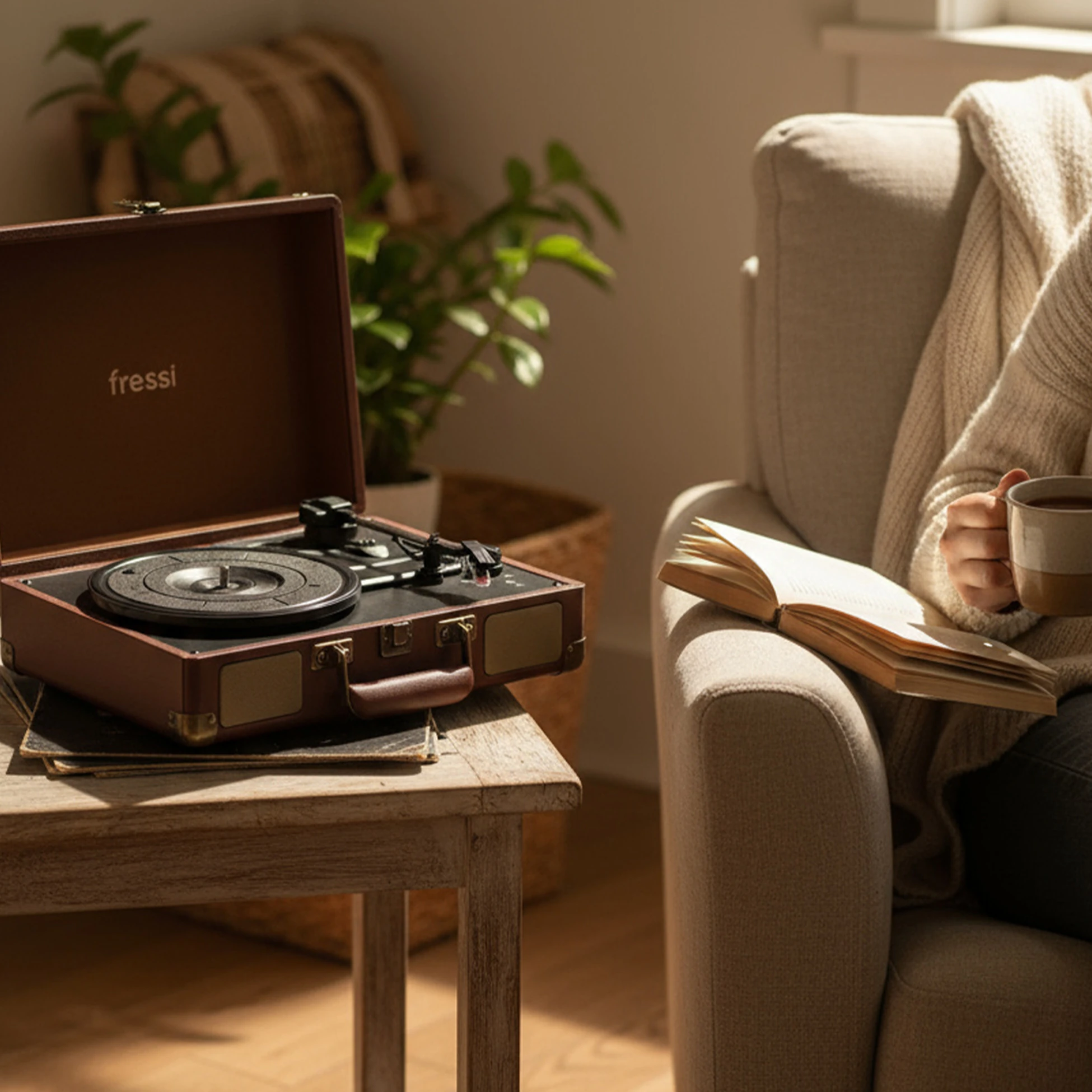 FR-P101 Zenitte Dahili Hoparlörlü Pikap Müzik Kutusu Usb+Rca+Bluetooth 