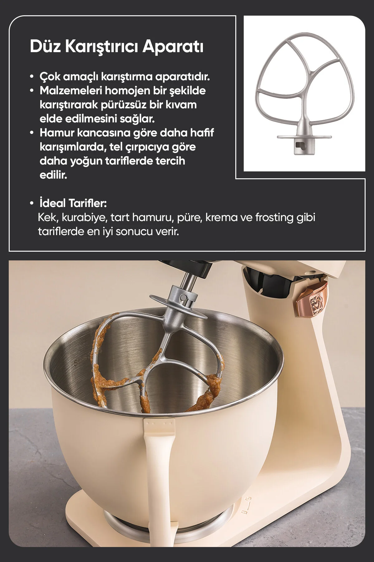 Tam Döküm Demir Hamur Yoğurma Makinesi Standlı Mikser Mutfak Şefi FR-SM2503 Allegro