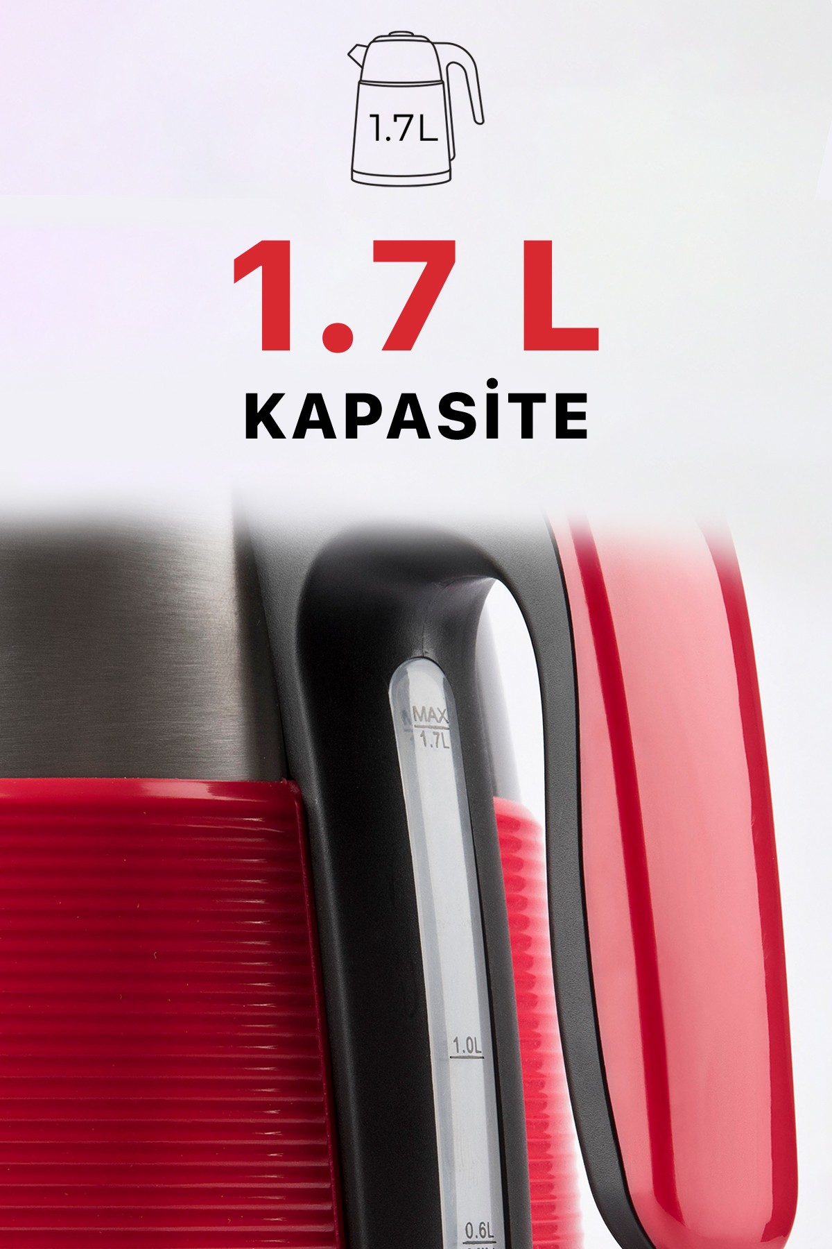 G3ferrari G10149 2200W 1,7 Lt Kırmızı Kettle Kablosuz Su Isıtıcısı                             