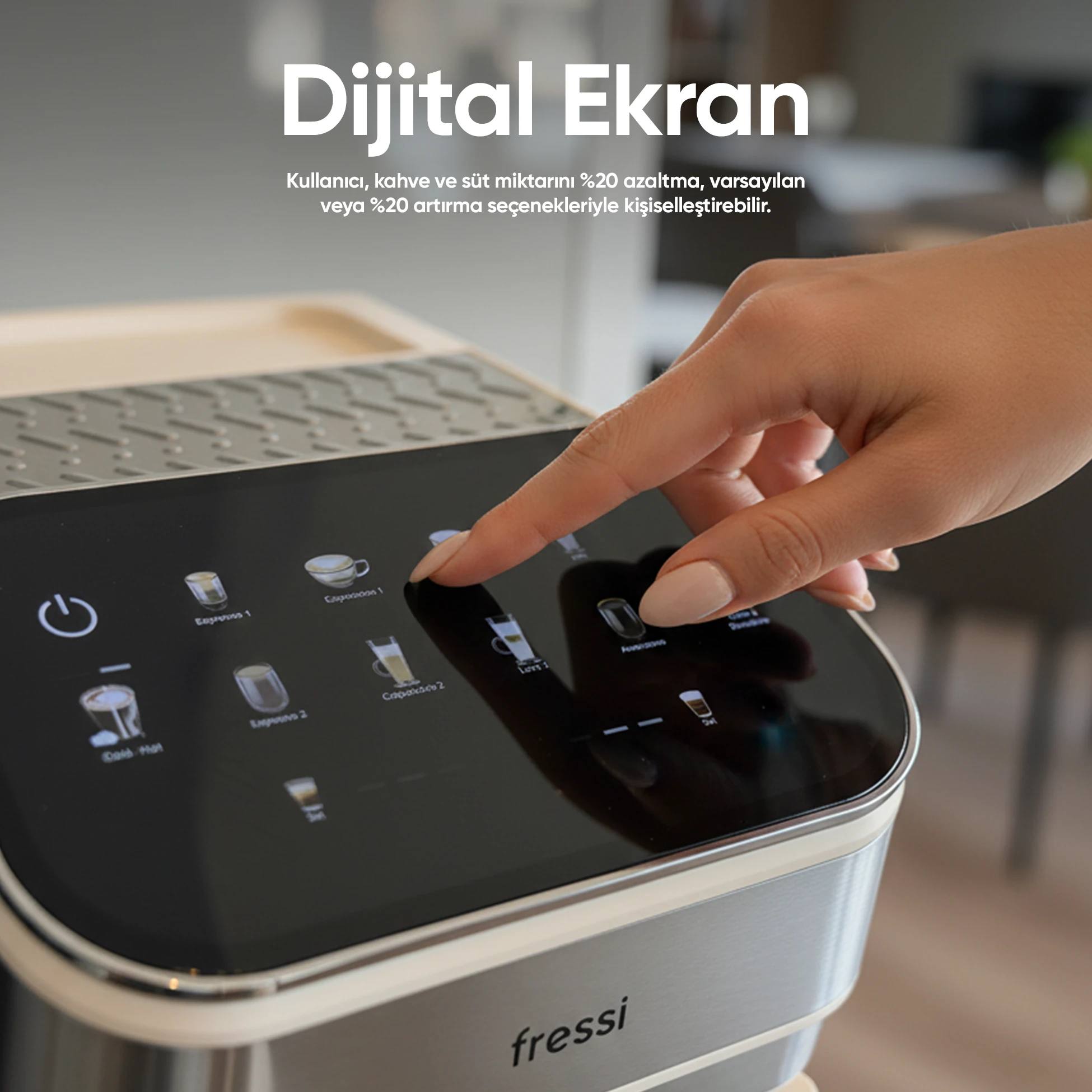 EM-02 Lavante 1,5L 20Bar Tam Otomatik Kahve Krem Espresso Makinesi