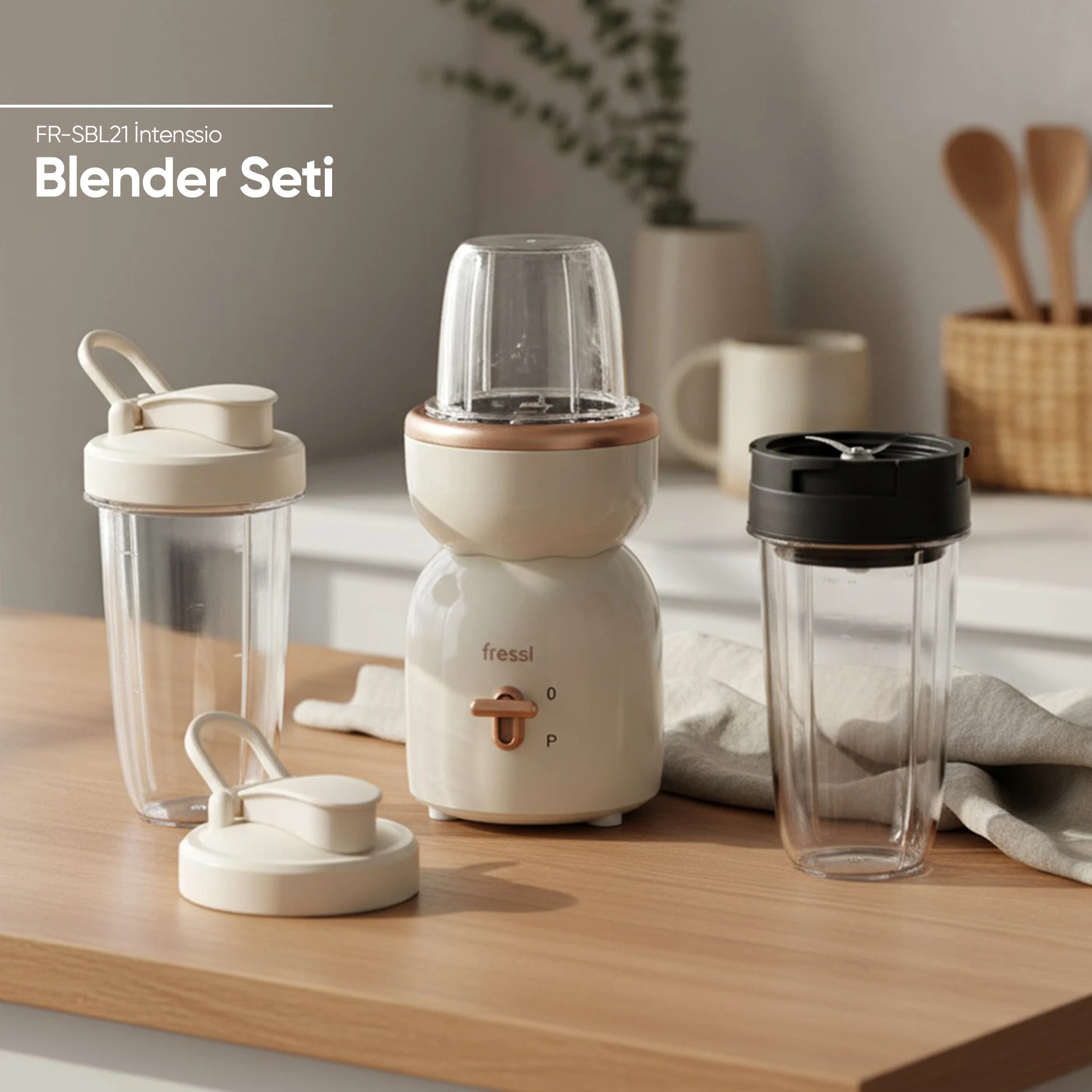 Öğütücülü Çift Şişeli Smoothie Blender Seti 400W FR-SBL21 İntenssio