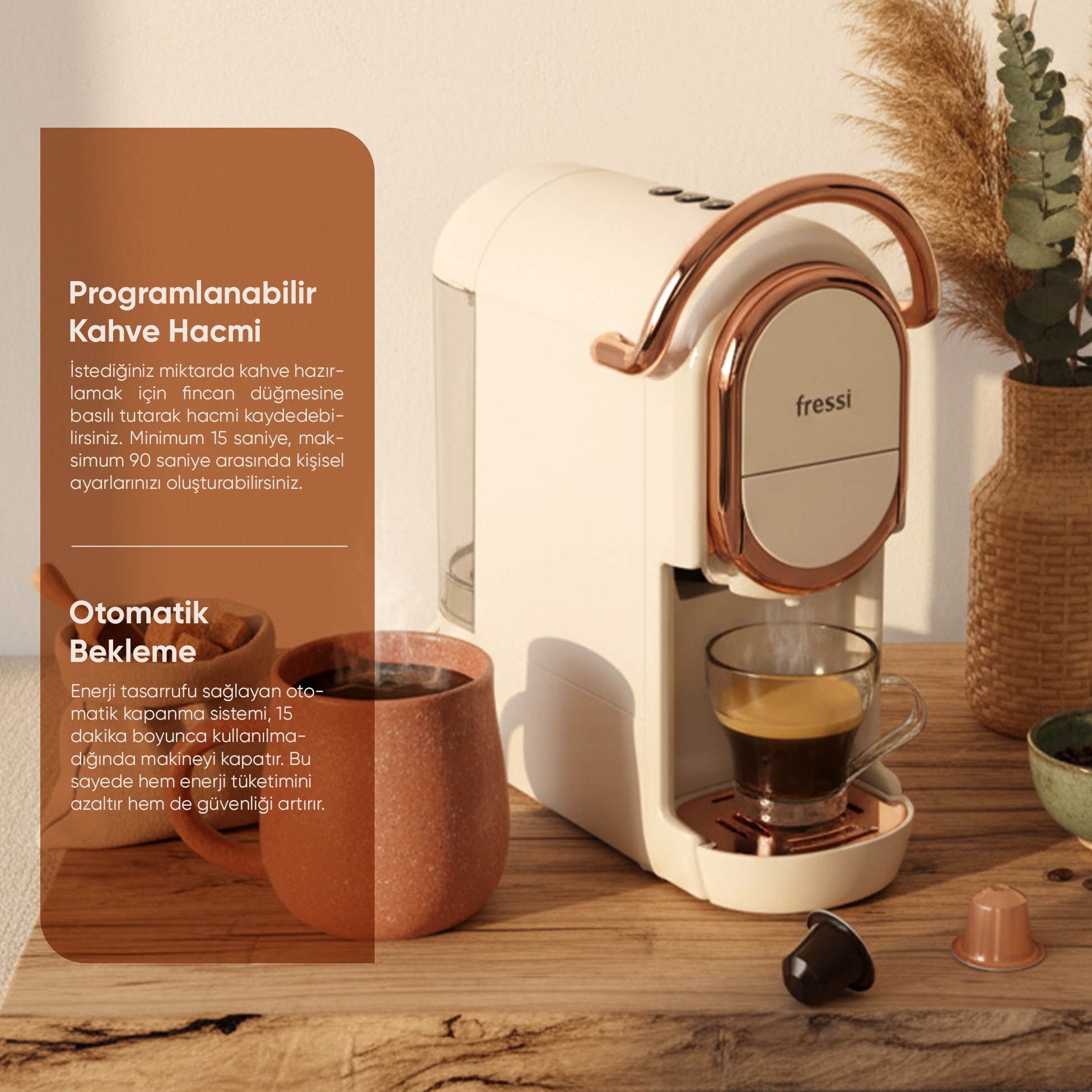 Espresso & Cappuccino Makinesi Kapsül Kahve Makinesi EM-542 Belezza