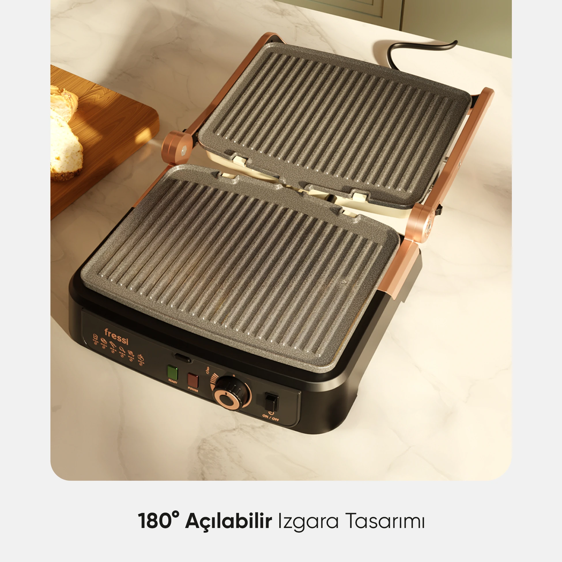 FR-TM01 Vintage Retro Izgara ve Tost Makinesi 6 Dilim Kapasiteli 2000W