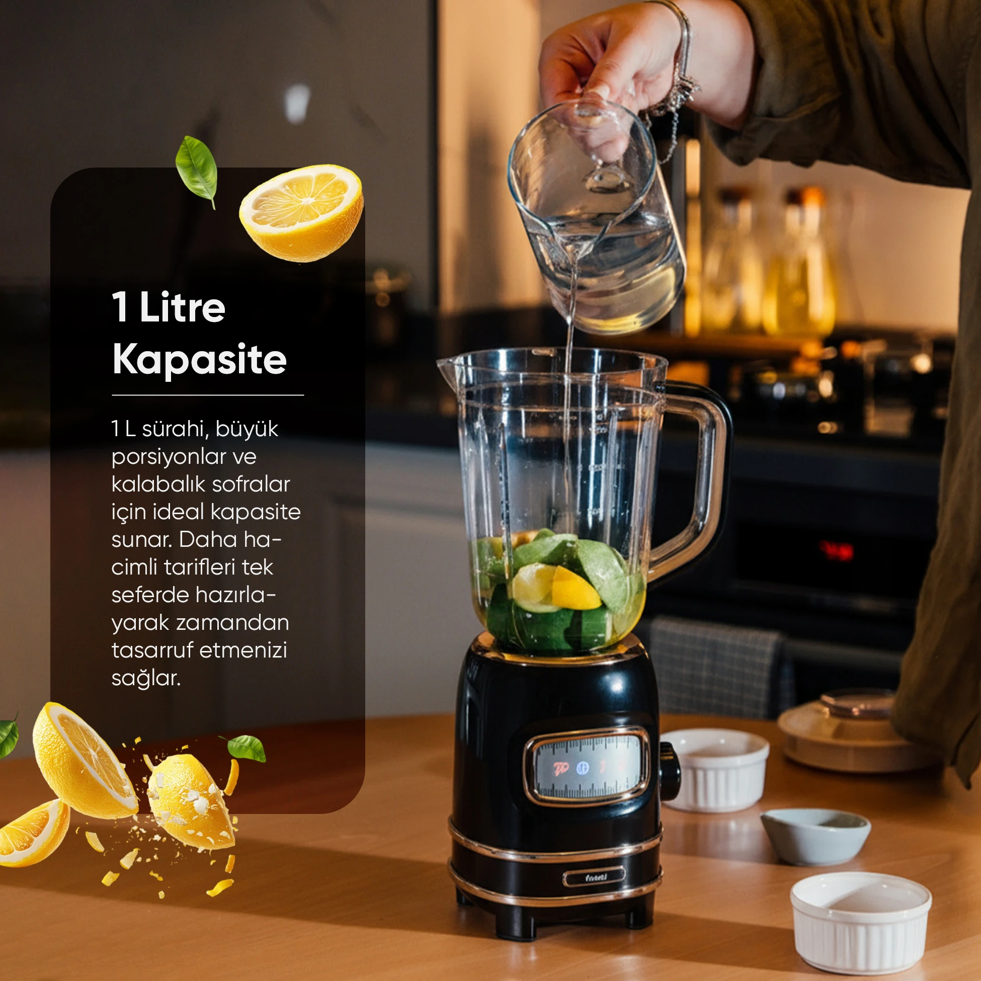 Kişisel Blender Seti Öğütücülü Smoothie Şişeli Blender 1,0 Litre Blendir Seti Fr-bl01 Retroblend