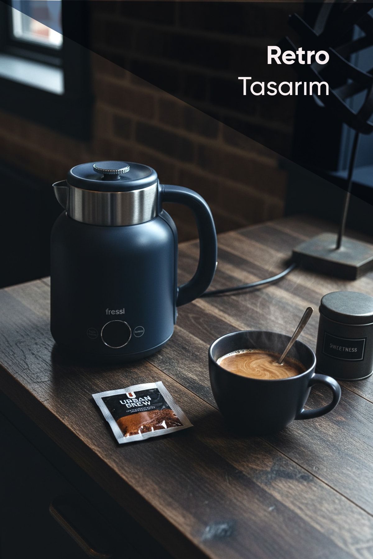 Elektrikli Su Isıtıcı Kettle 1.5 L Çelik Hazne KT-01 Urban
