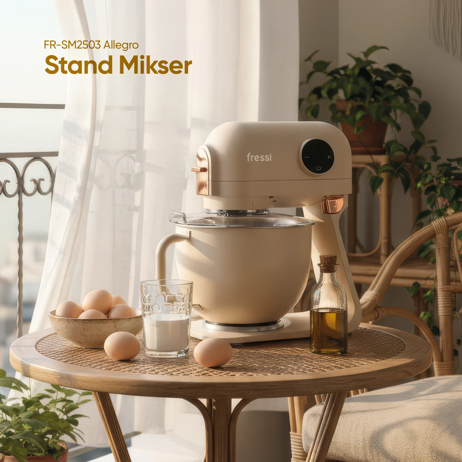 Tam Döküm Demir Hamur Yoğurma Makinesi Standlı Mikser Mutfak Şefi FR-SM2503 Allegro