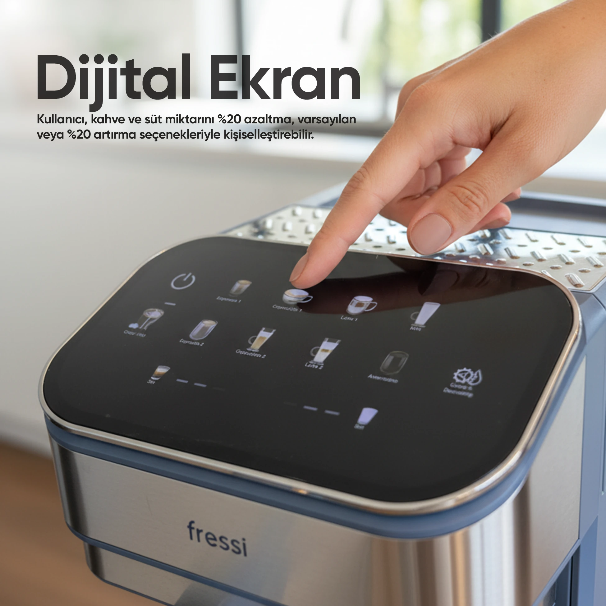 EM-02 Urban 1,5L 20Bar Tam Otomatik Kahve Lacivert Espresso Makinesi