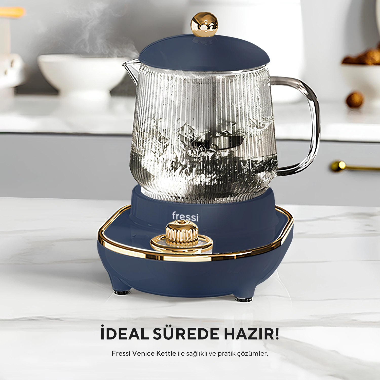 YSB-GC03 Venice 600ml Elektrikli Çok Fonksiyonlu Cam Su Isıtıcı Kettle Bitki Çayı Makinesi