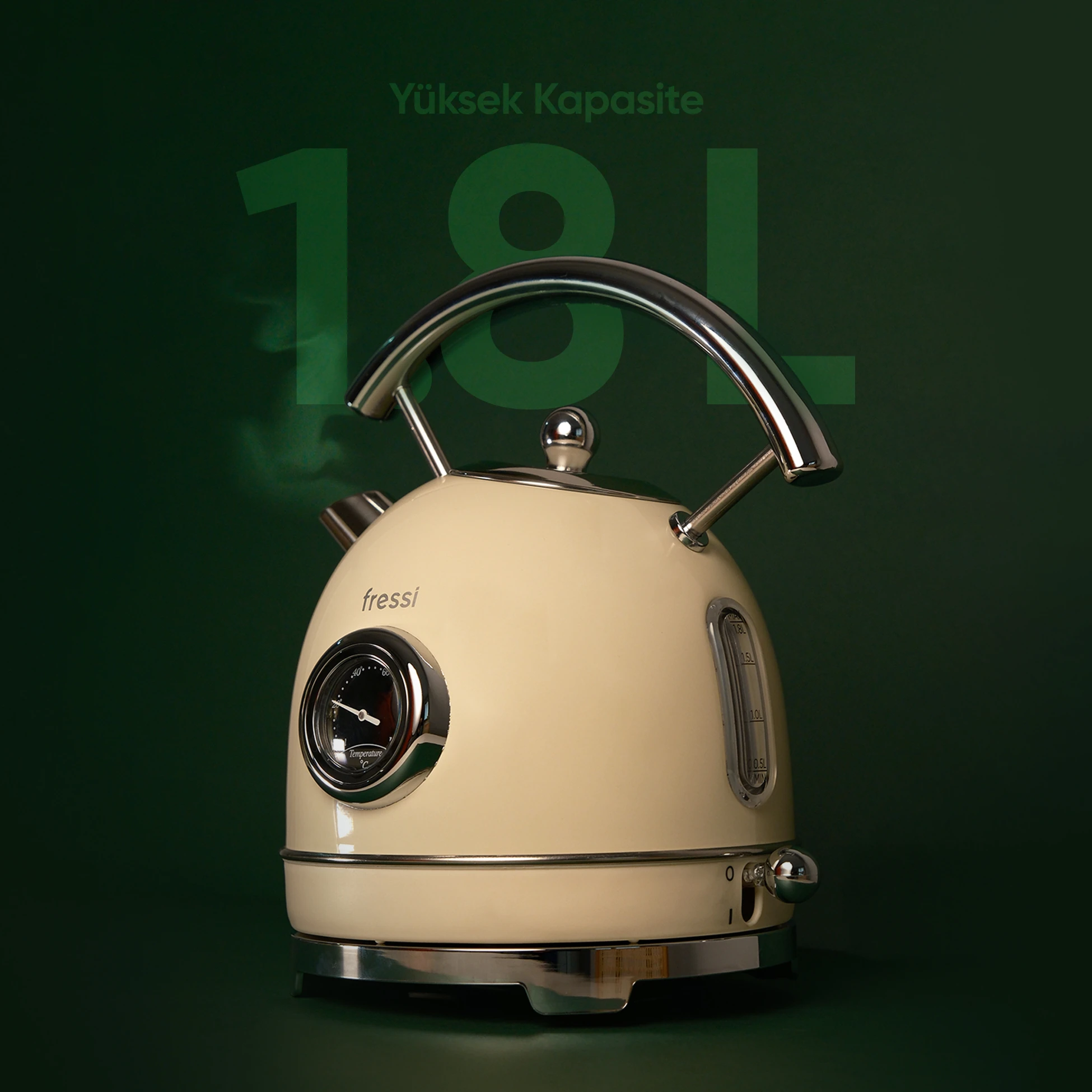 FR-KT06 Magnoli 1,8L Isı Göstergeli Kettle Su Isıtıcısı