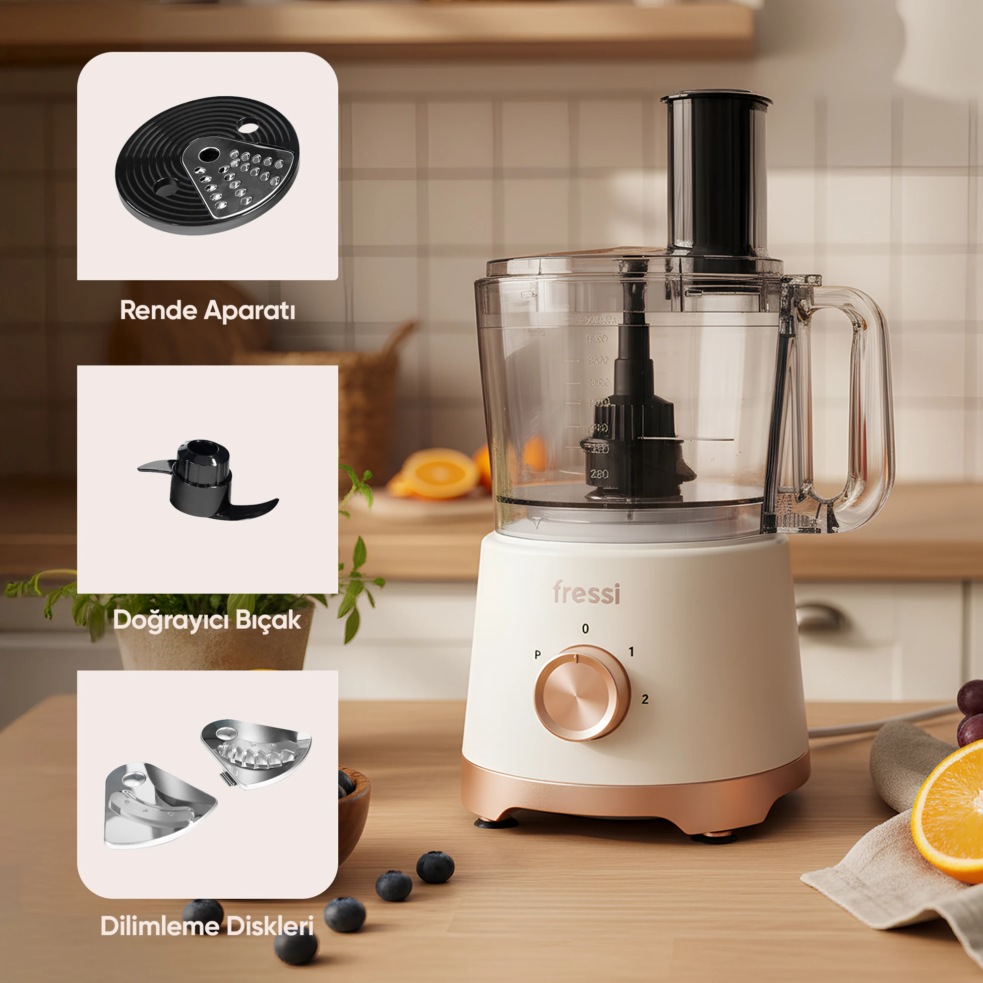 Power Blender Seti Mutfak Robotu Salata Doğrayıcı 2,5L 1200W FR-PBL02 Armonia