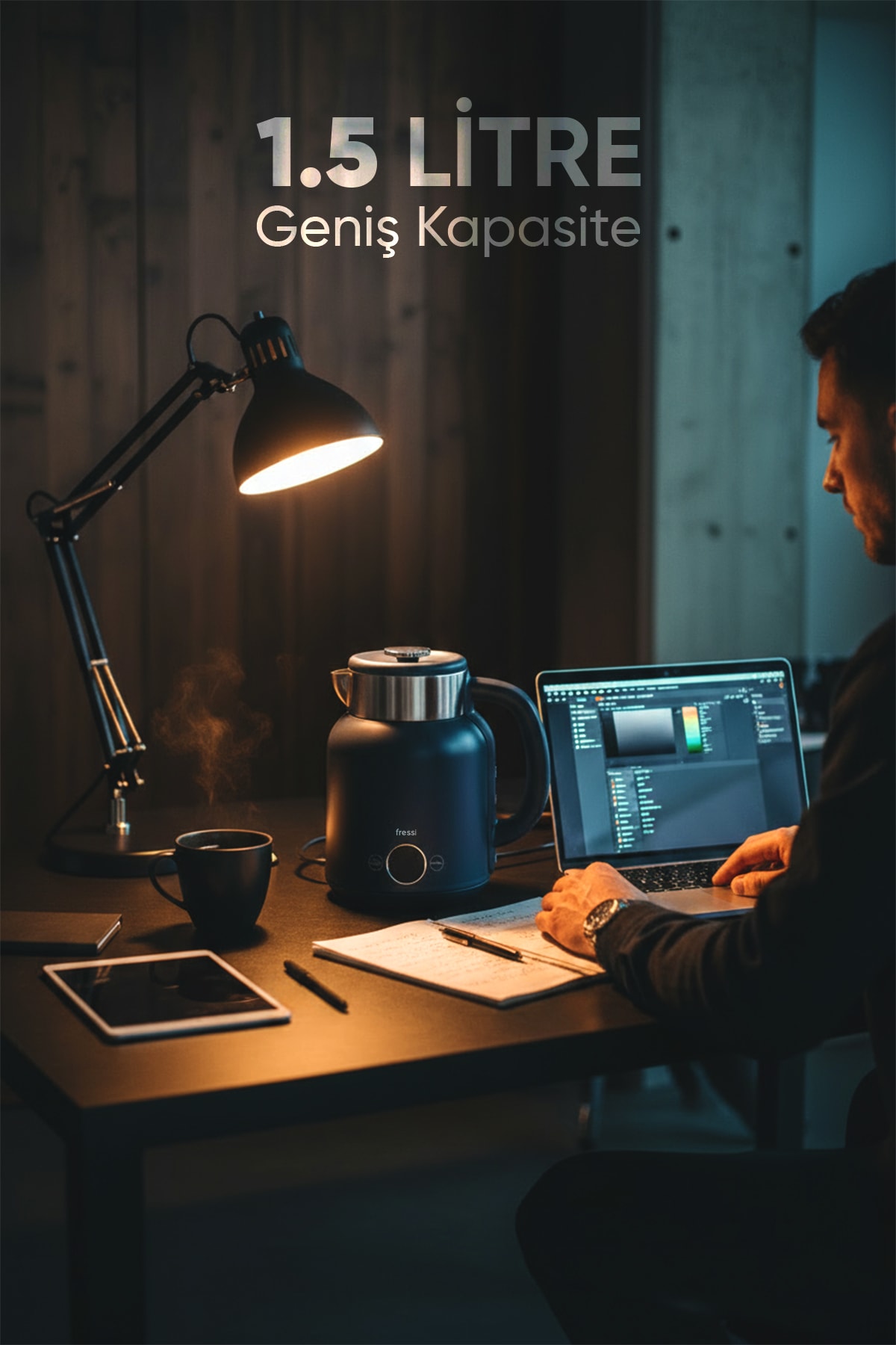 Elektrikli Su Isıtıcı Kettle 1.5 L Çelik Hazne KT-01 Urban