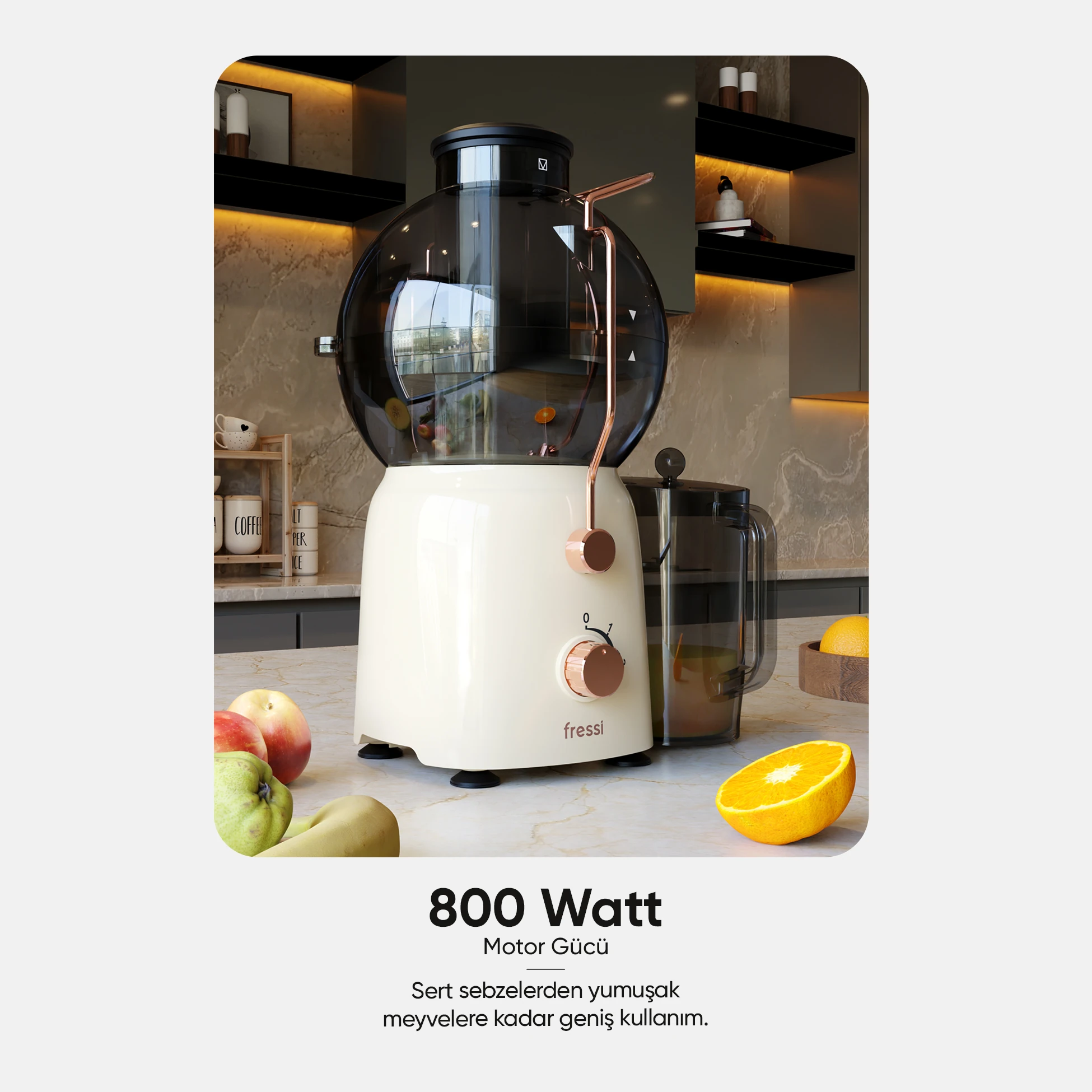 Katı Meyve Sıkacağı Hız Ayarlı 1,2L 800W FR-KM01 Essenza