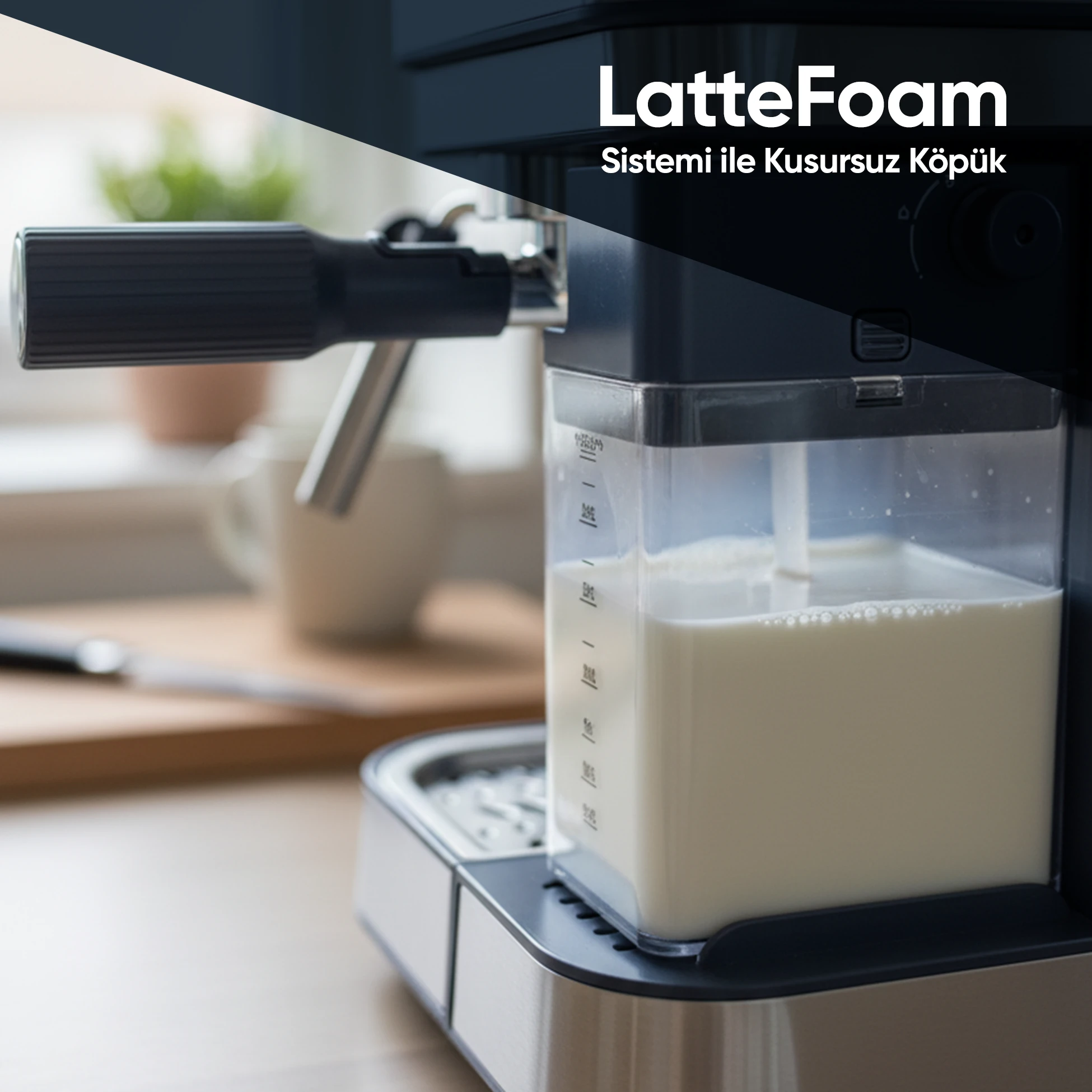 EM-02 Urban 1,5L 20Bar Tam Otomatik Kahve Lacivert Espresso Makinesi