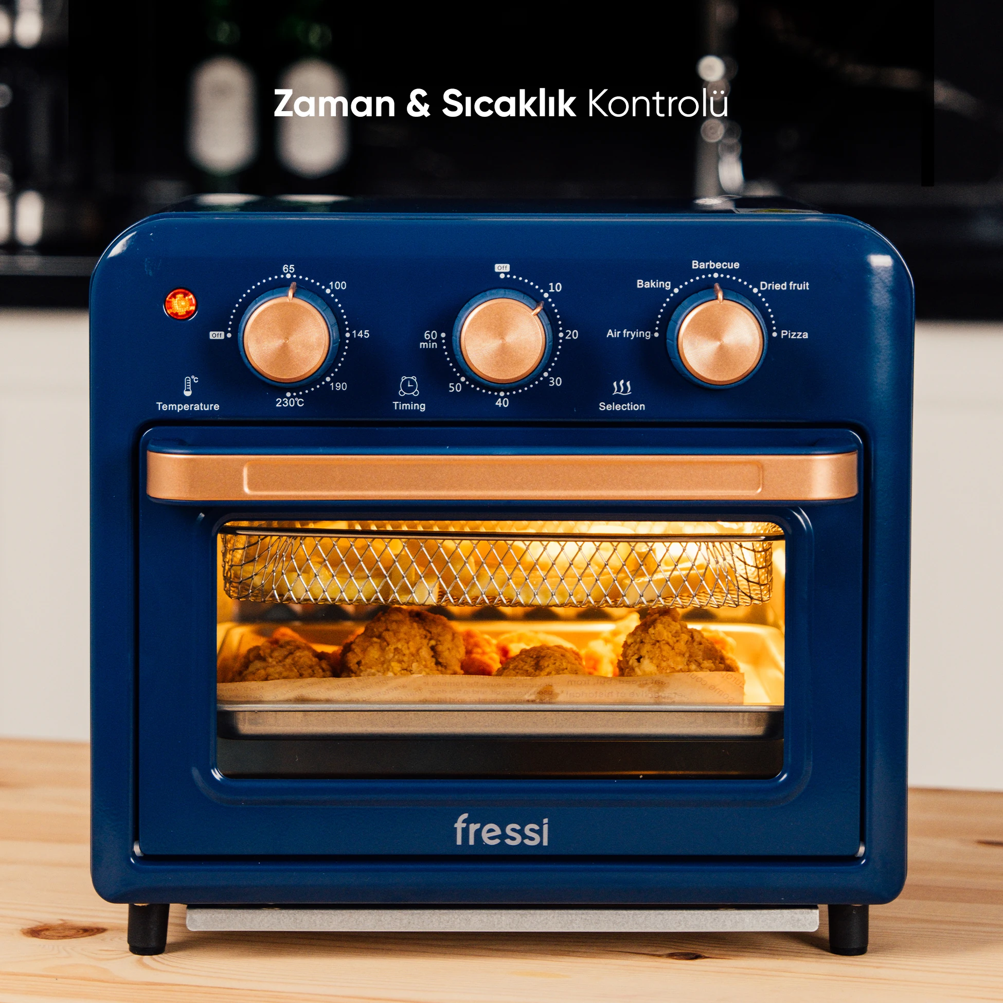 AF-01 Çok Fonksiyonlu Süre Ayarlamalı 13 Litre Xxxl Sıcak Hava Fritözü Akıllı Kore Fırını Airfryer