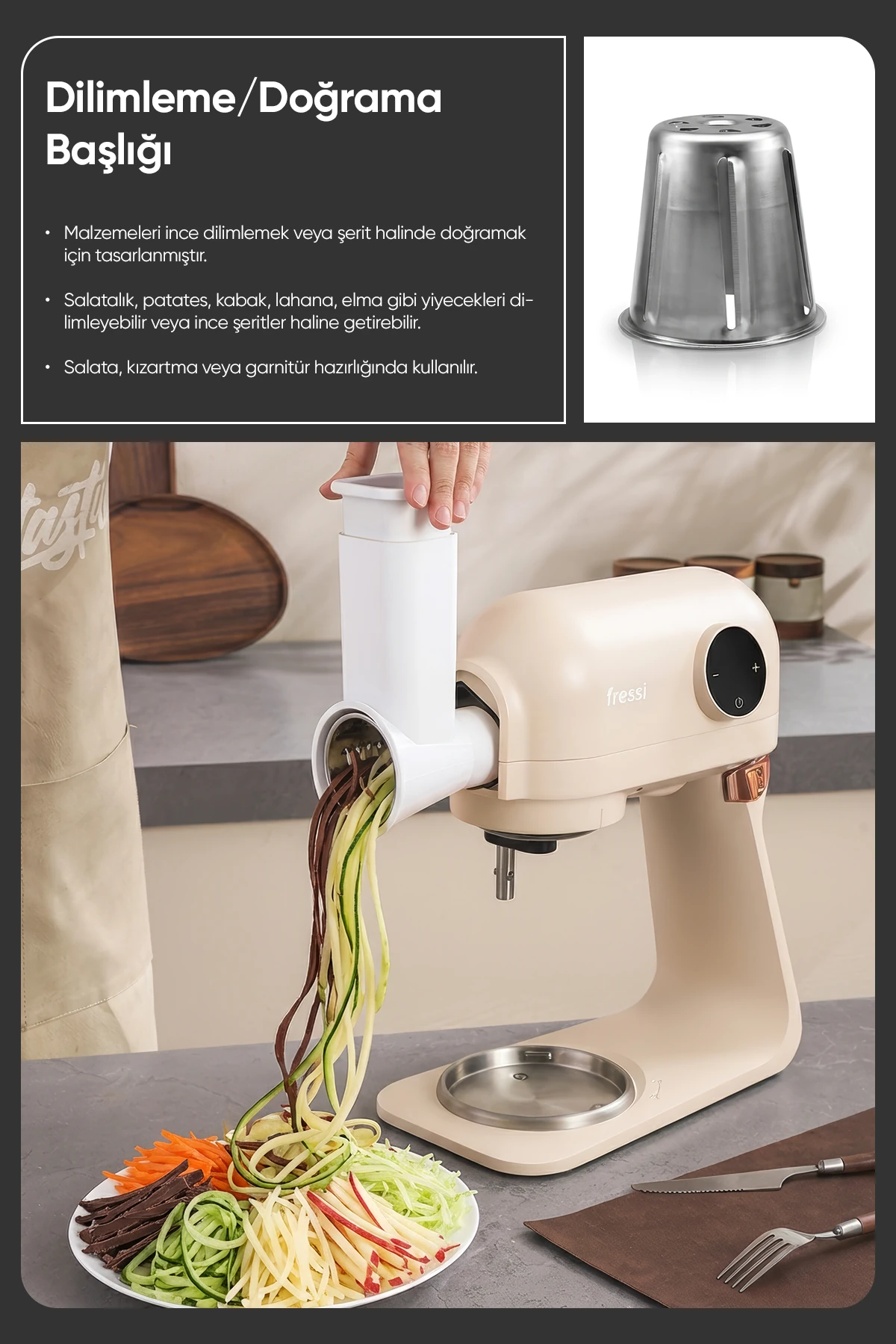 FR-SM2503 Allegro Stand Mikser Salata Dilimleme & Rendeleme & Doğrama Aparatı