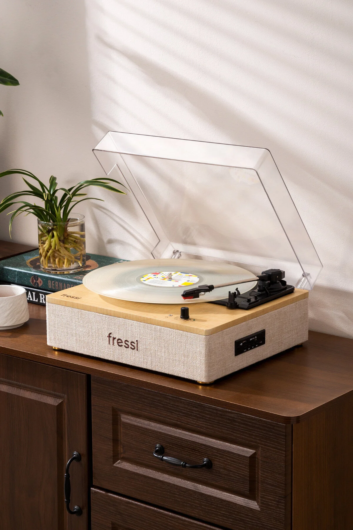 Dahili Hoparlörlü Pikap Müzik Kutusu Usb+Rca+Bluetooth FR-P1990 Velura