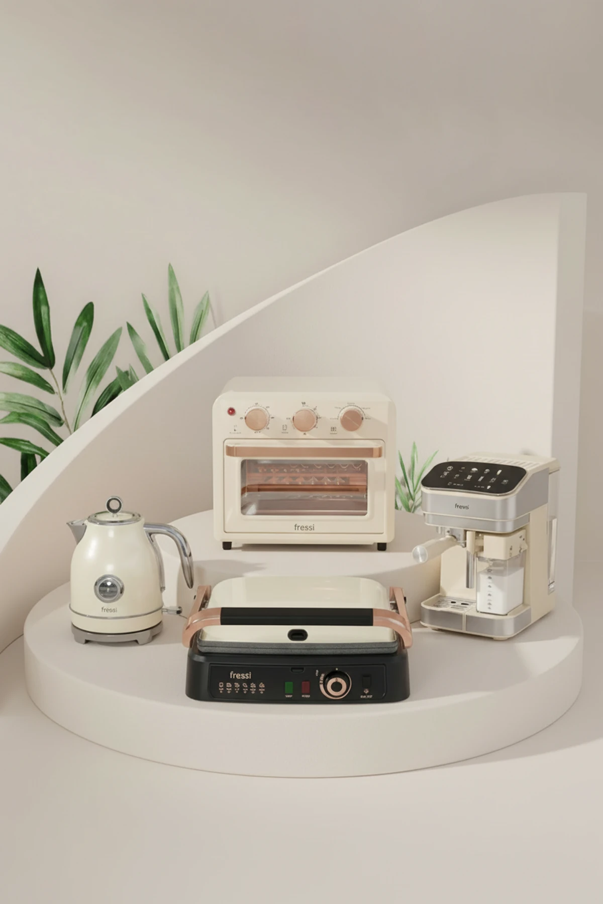  FR-ES02 Valeron 4’lü Elektronik Mutfak Çeyiz Seti (Krem)