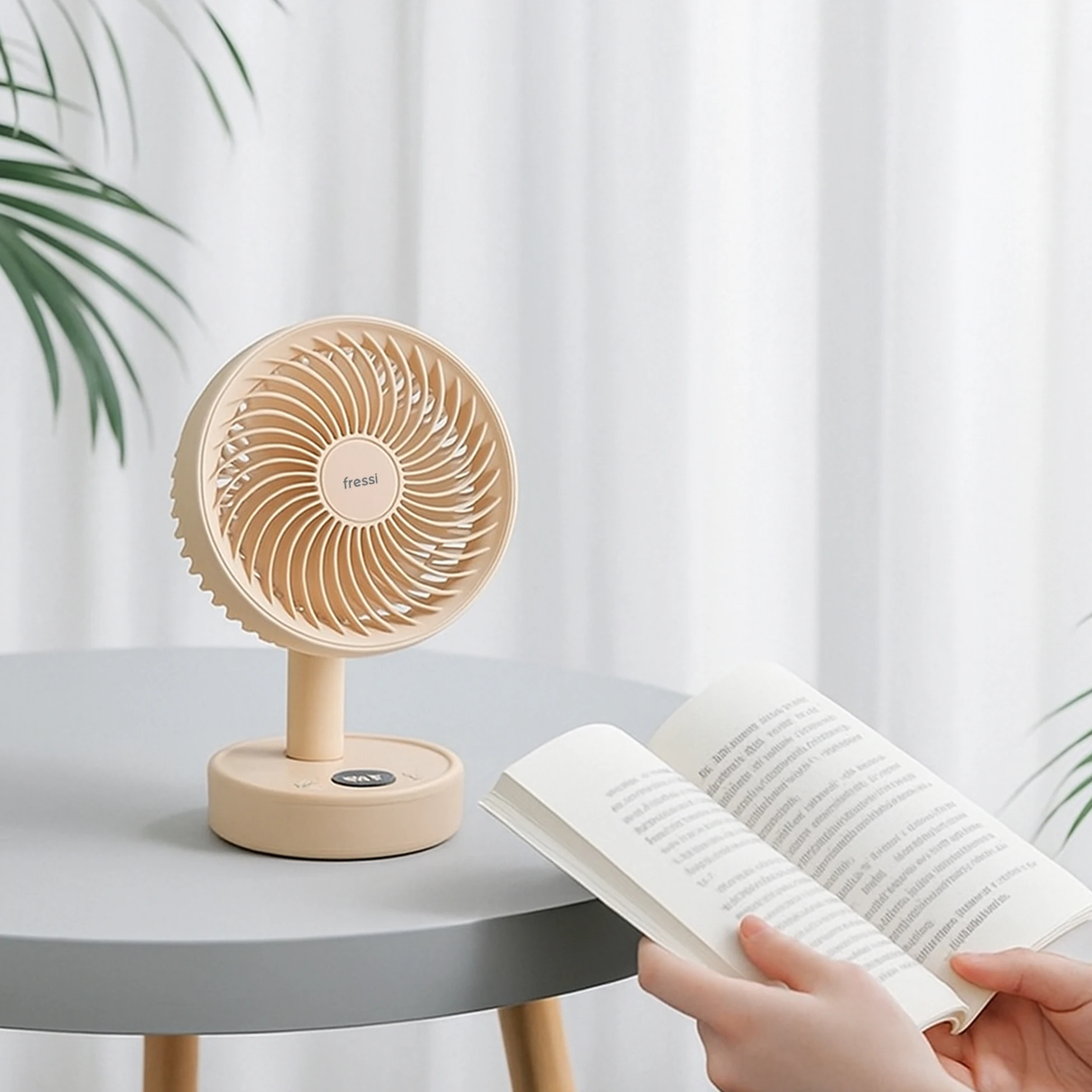  JAF17 Deri Kulplu Taşınabilir Şarjlı El Ve Masaüstü Fan Soğutucu Pervane