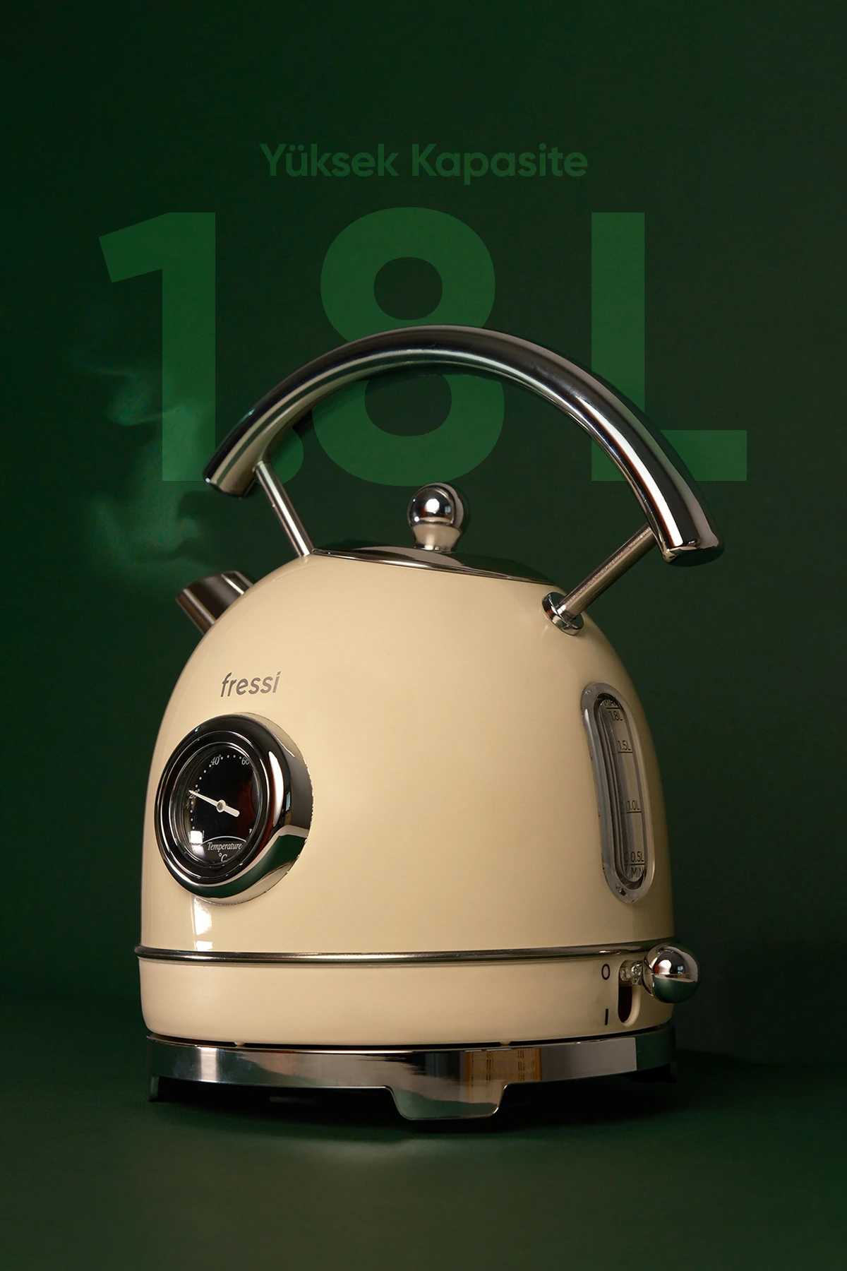FR-KT06 Magnoli 1,8L Isı Göstergeli Kettle Su Isıtıcısı