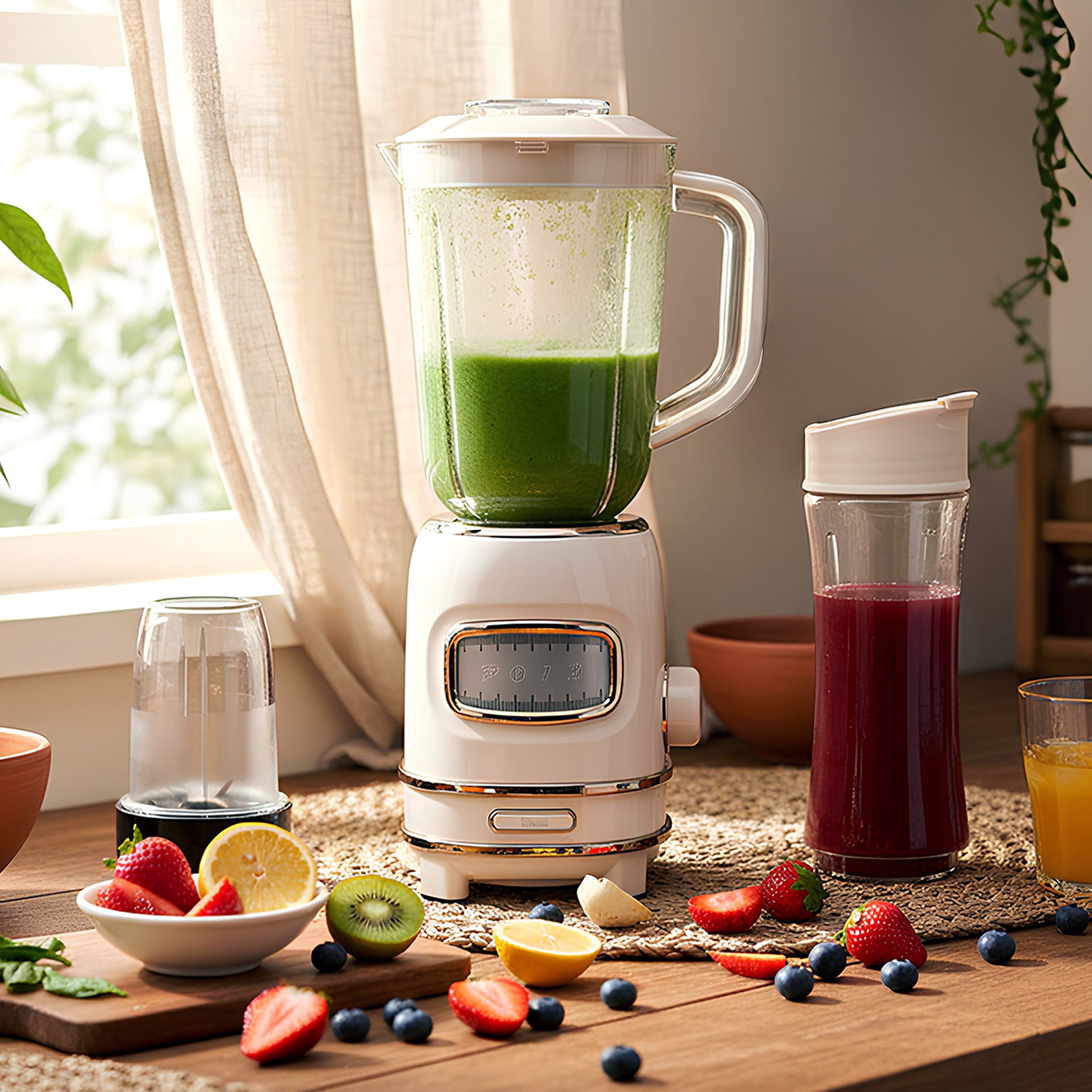 FR-BL01 Retroblend Blender Seti Öğütücülü Smoothie Şişeli Blender 1,0L