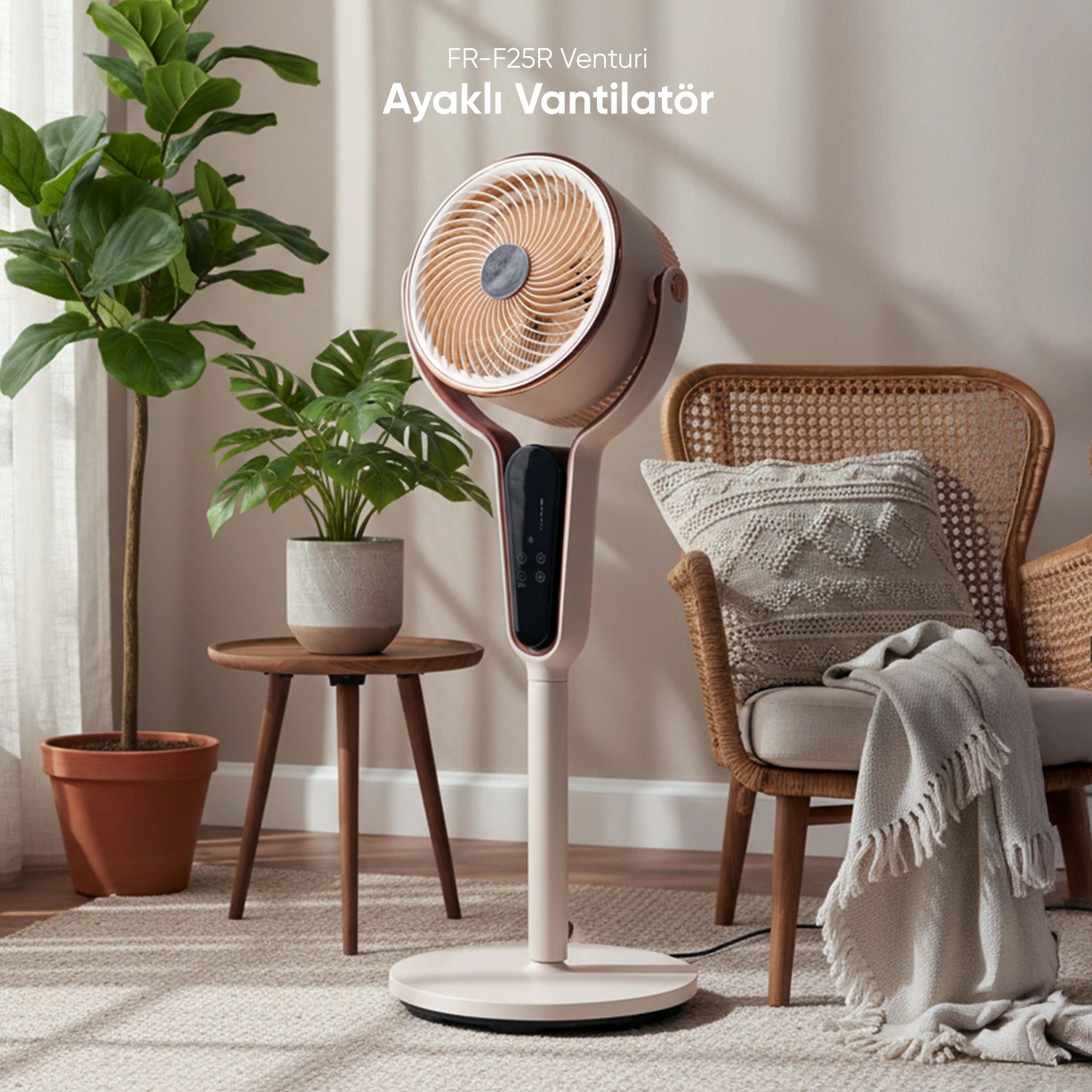 Ayaklı Vantilatör 3 Kademe Hız Ayarlı Kumandalı FR-F25R Venturi