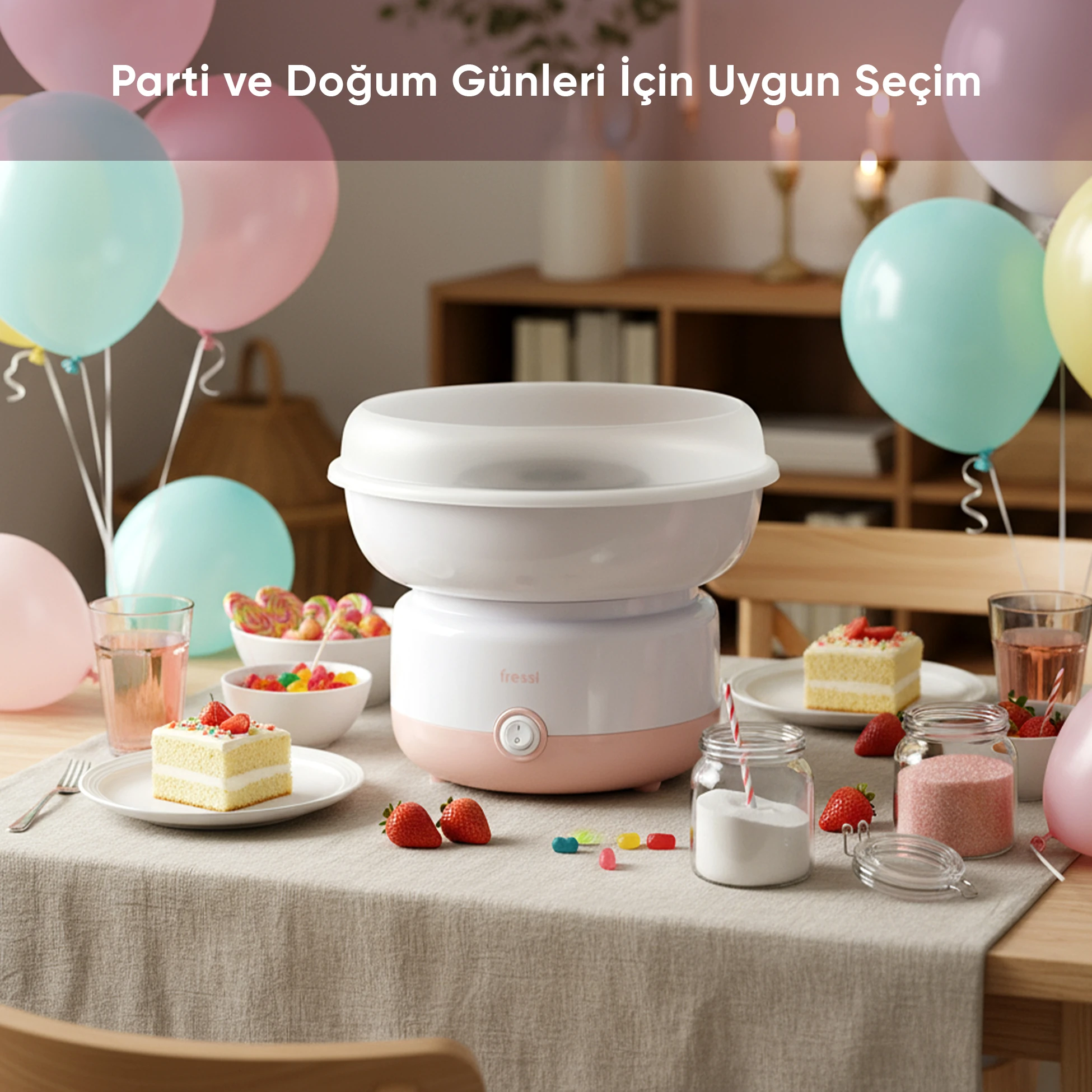 Çelik Hazneli 500W Pamuk Şeker Makinesi FR-PM01 CottoFun