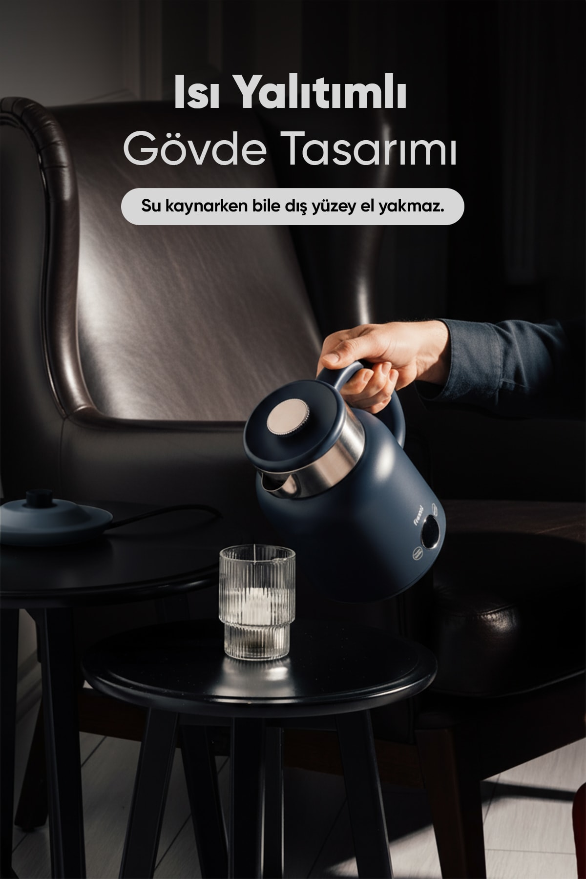 Elektrikli Su Isıtıcı Kettle 1.5 L Çelik Hazne KT-01 Urban