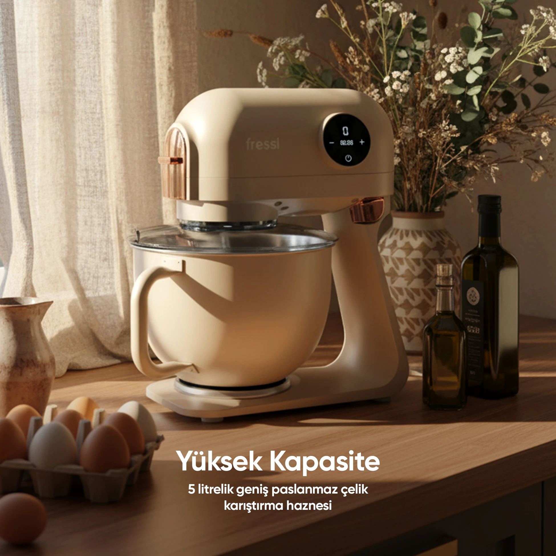 Tam Döküm Demir Hamur Yoğurma Makinesi Standlı Mikser Mutfak Şefi FR-SM2503 Allegro