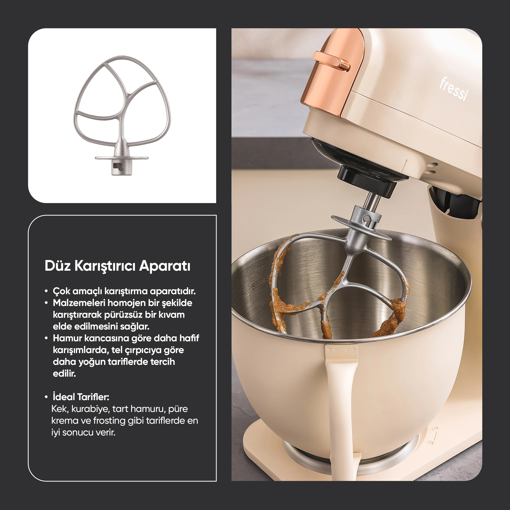 Tam Döküm Demir Hamur Yoğurma Makinesi Standlı Mikser Mutfak Şefi FR-SM2503 Allegro