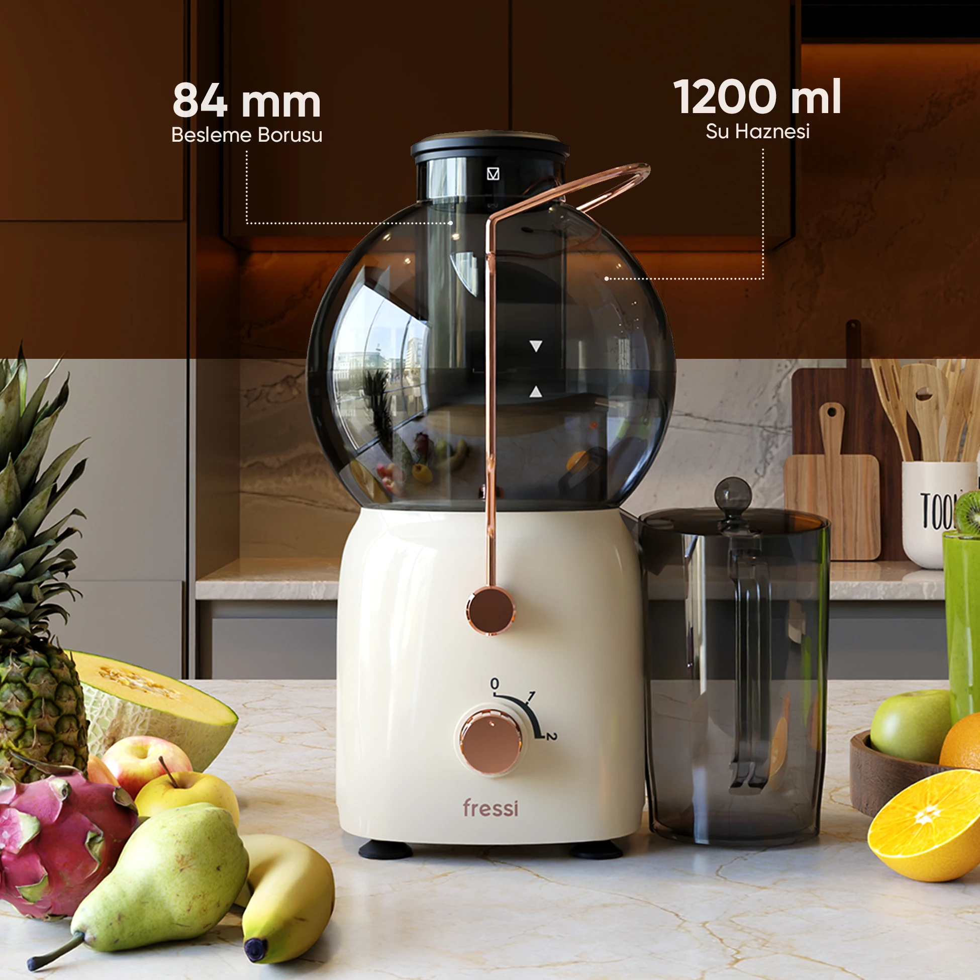 Katı Meyve Sıkacağı Hız Ayarlı 1,2L 800W FR-KM01 Essenza