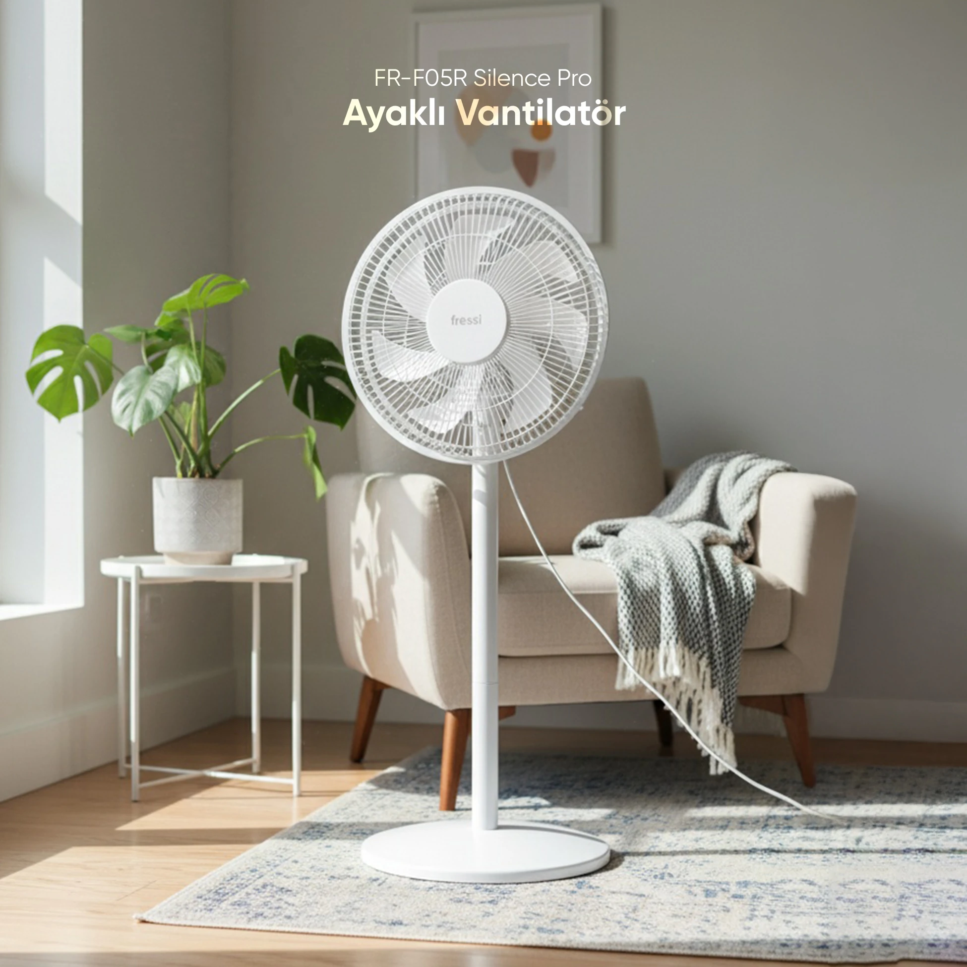 Fressi Ayaklı Vantilatör 3 Kademe Hız Ayarlı Kumandalı FR-F05R Silence Pro