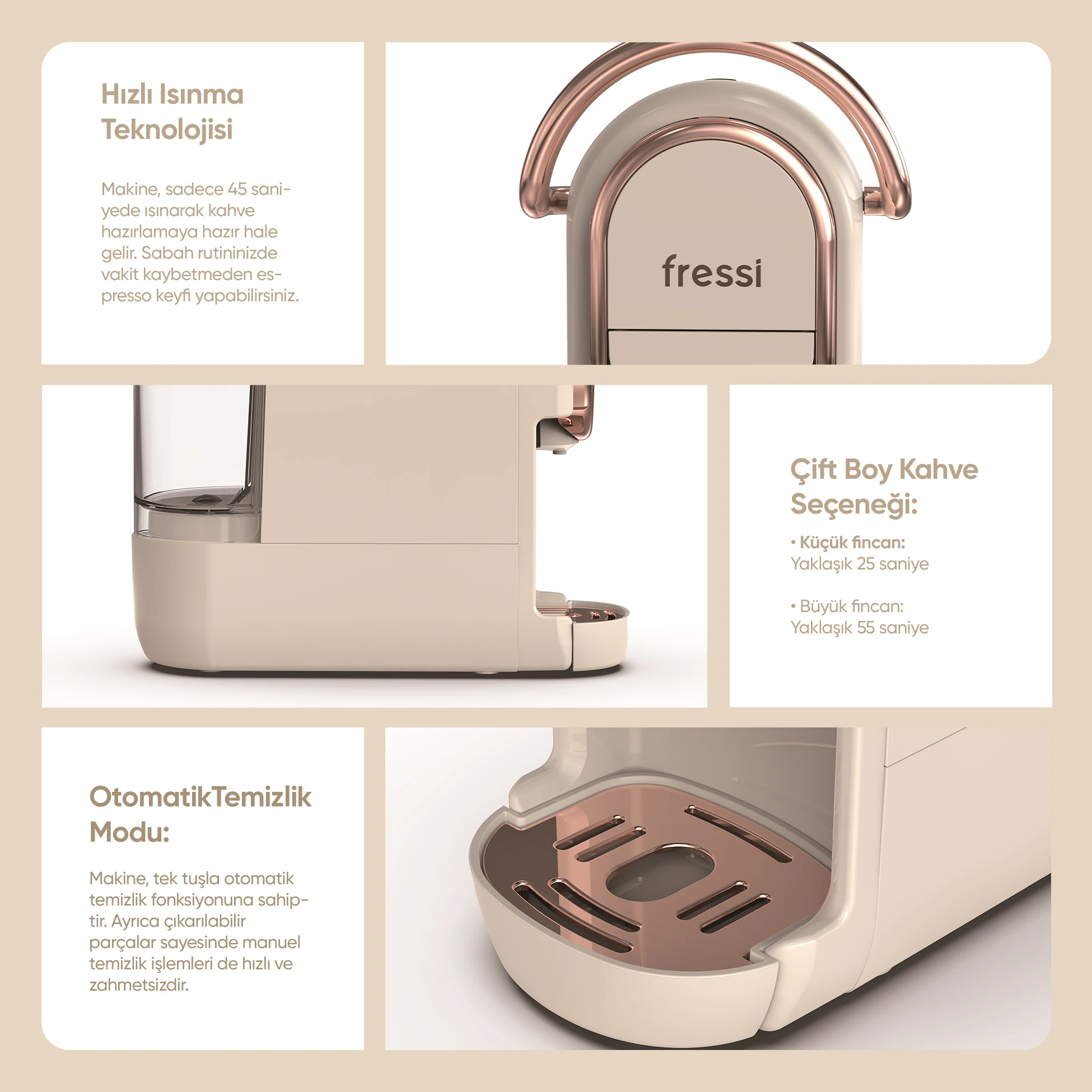 Espresso & Cappuccino Makinesi Kapsül Kahve Makinesi EM-542 Belezza