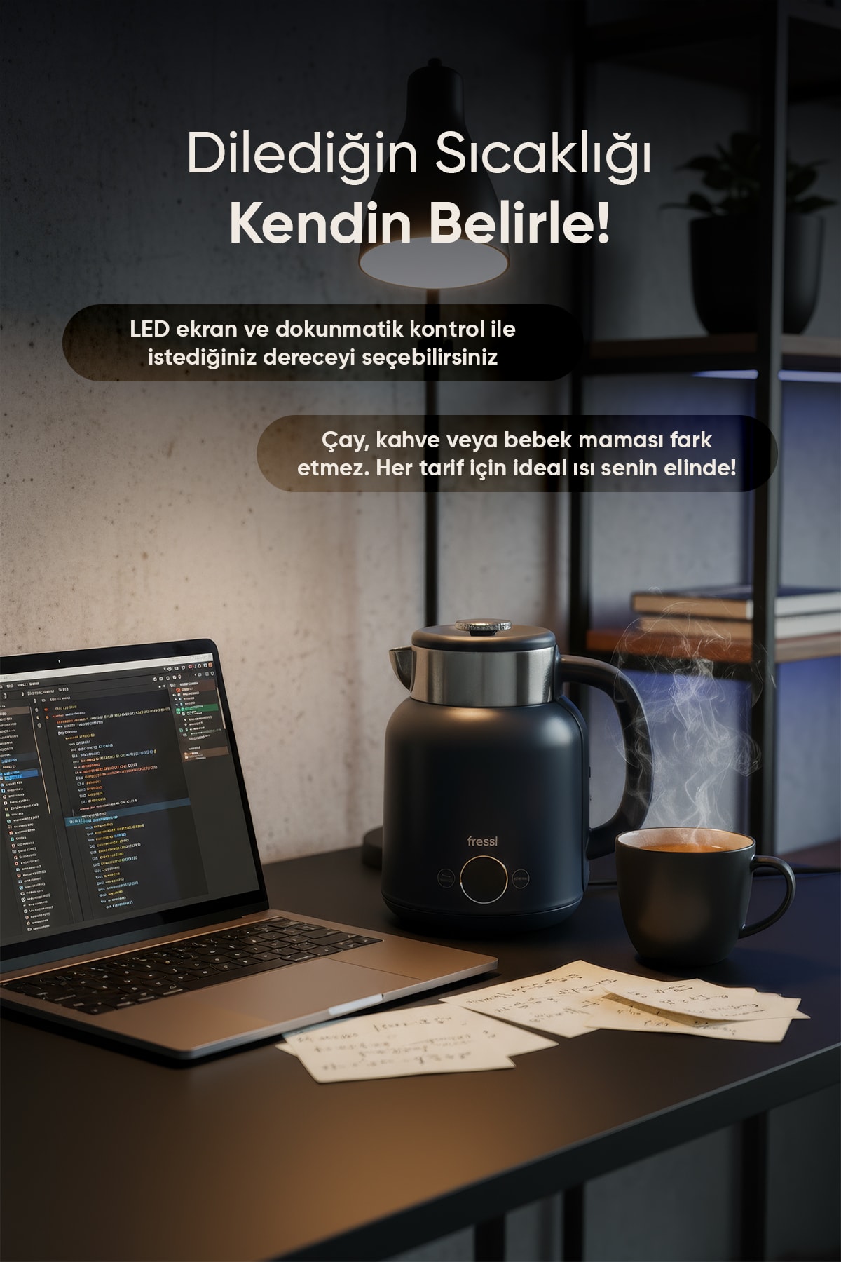 Elektrikli Su Isıtıcı Kettle 1.5 L Çelik Hazne KT-01 Urban