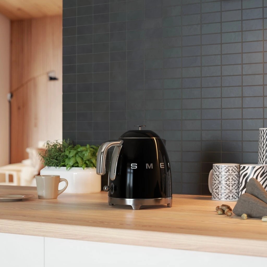 Smeg 50's Style Siyah Retro 0.8 Lt Klf05bleu Mini Kettle