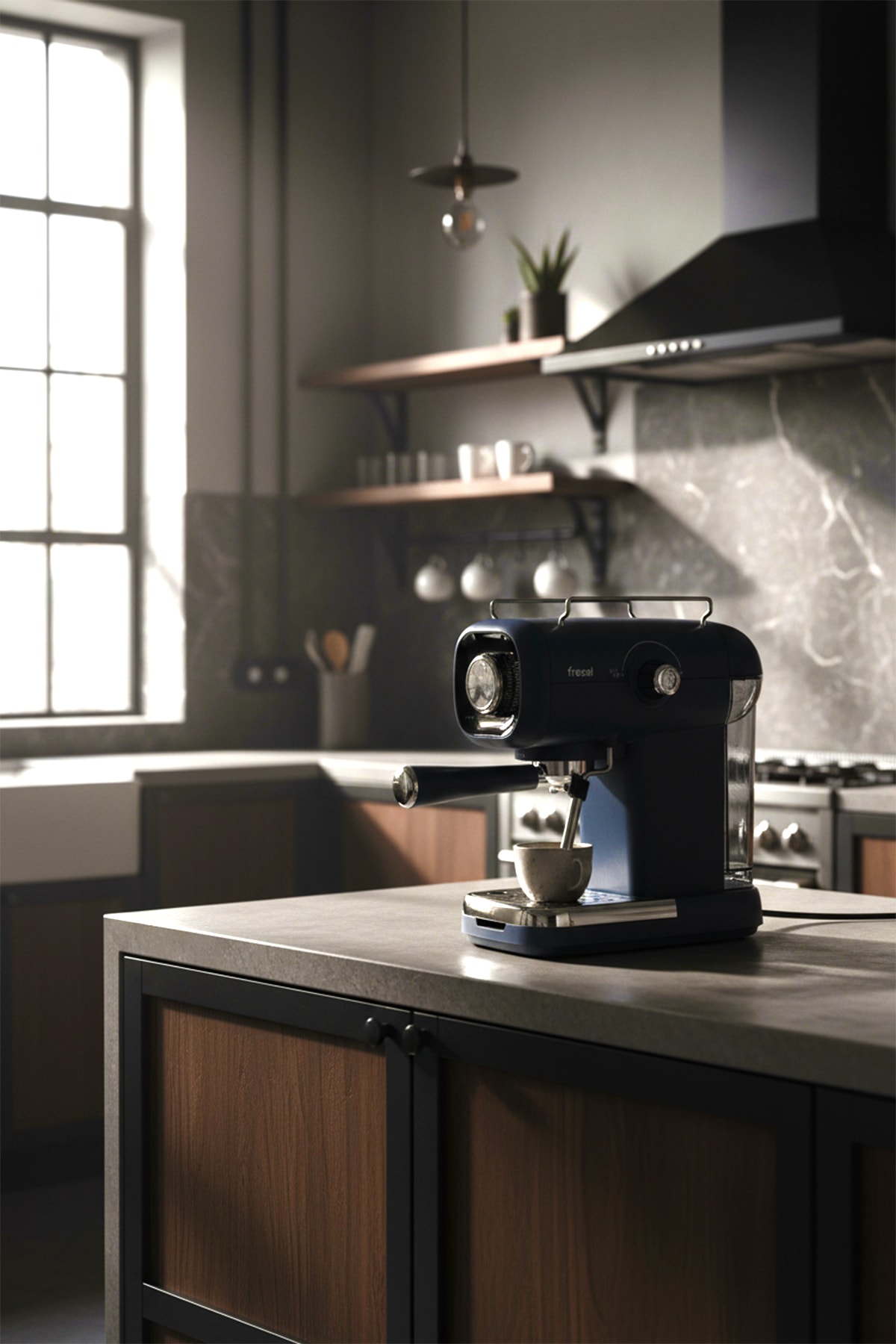 Espresso Latte Cappuccino Kahve Makinesi Süt Köpürtücülü 20bar Basınçlı FR-EM2214 Urban