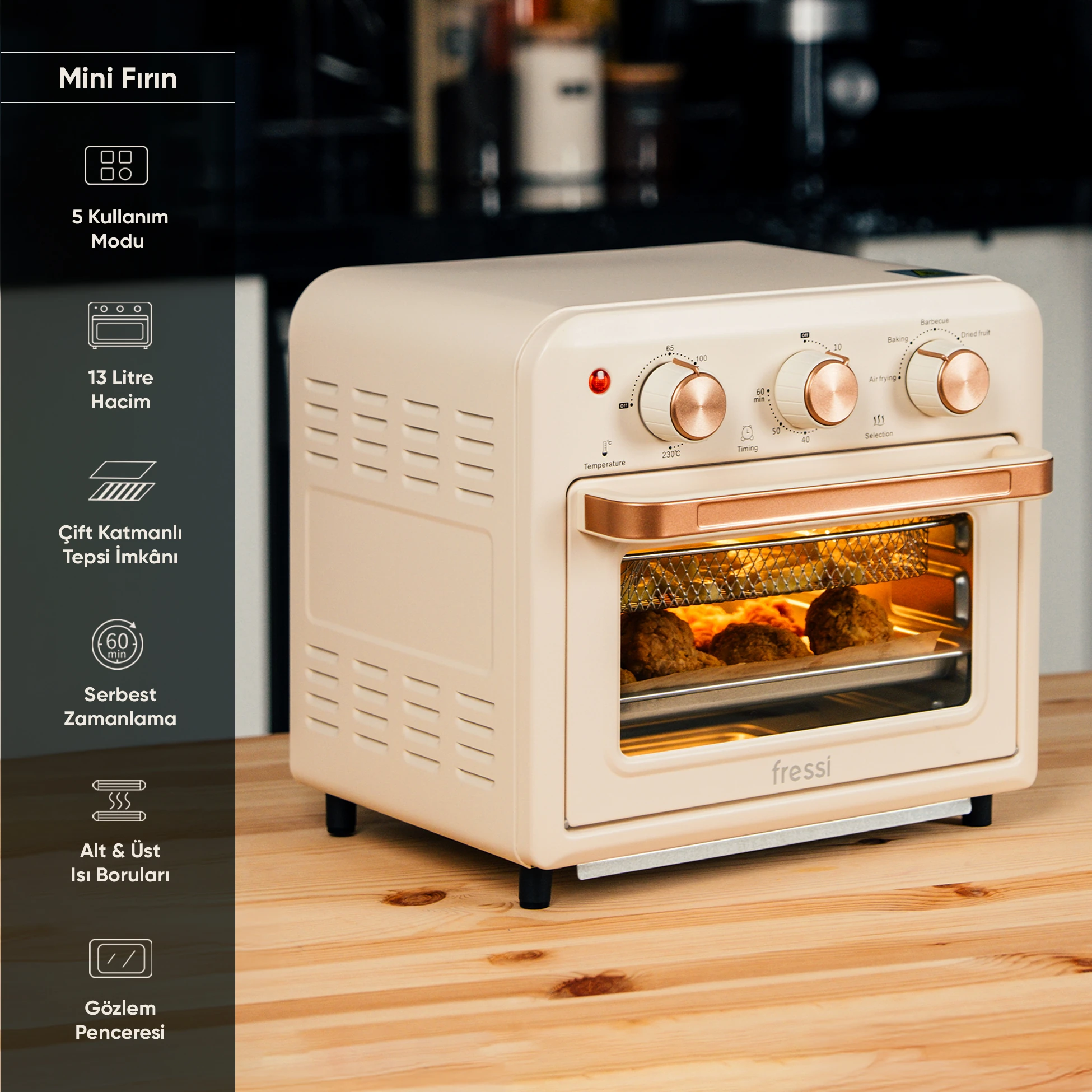  FR-ES02 Valeron 4’lü Elektronik Mutfak Çeyiz Seti (Krem)