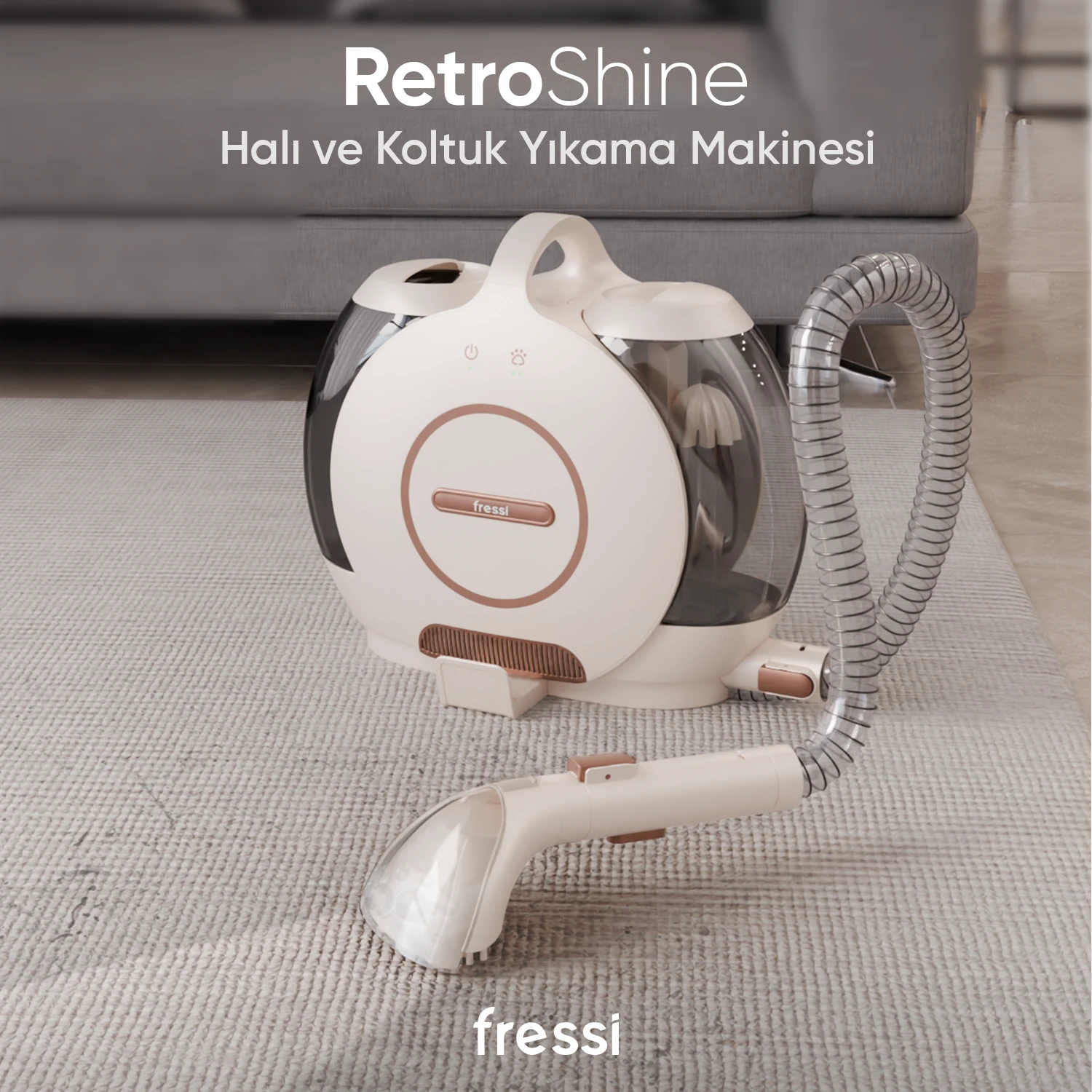 FR-HY01 Retroshine Koltuk Ve Halı Yıkama Leke Çıkarma Makinesi Sıcak/Soğuk Fonksiyonlu 450w 13 Kpa