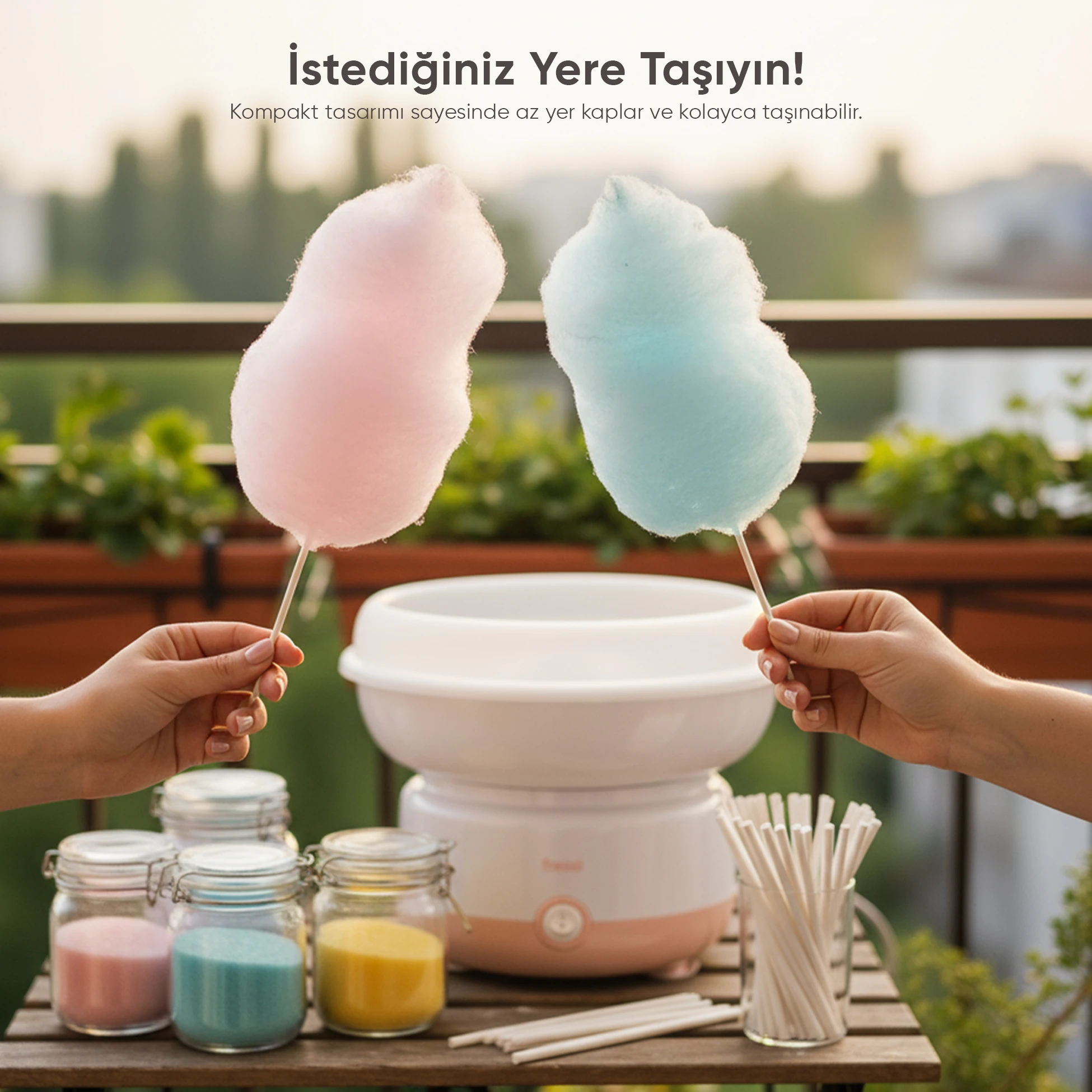 Çelik Hazneli 500W Pamuk Şeker Makinesi FR-PM01 CottoFun