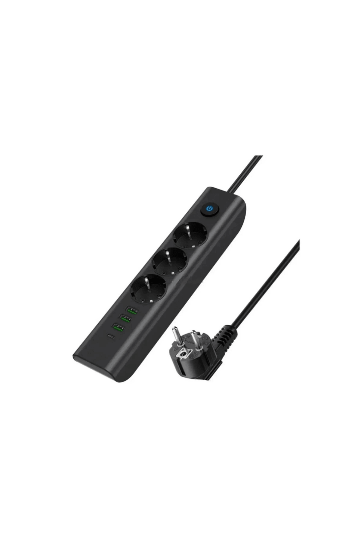 Termal Akım Korumalı Isıya Dayanıklı 3’lü Priz, 3 Usb, 1 Type-c Giriş Kablolu Priz